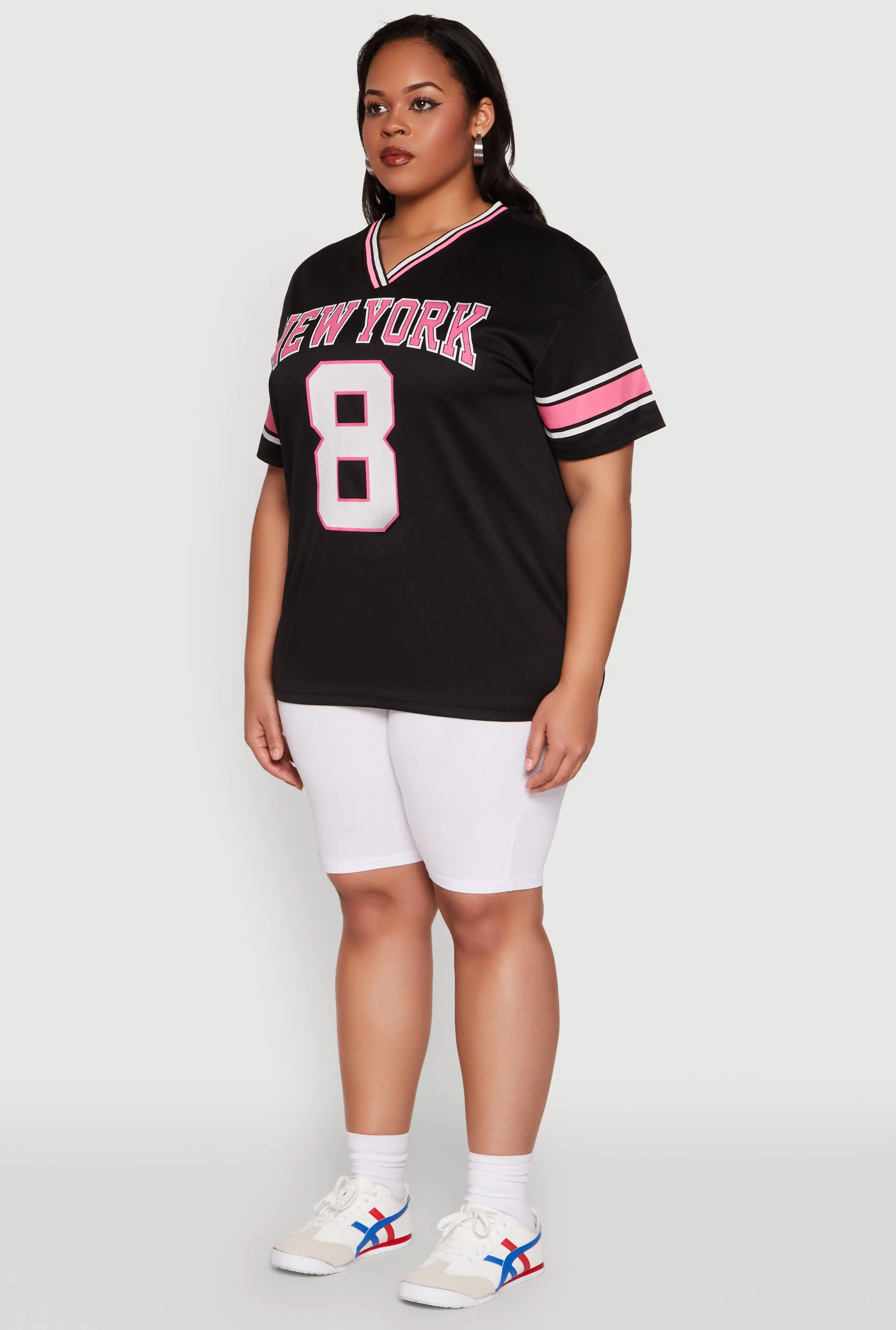 Plus Size Varsity Stripe New York Graphic Jersey sold by Rainbow product image thumbnail 5