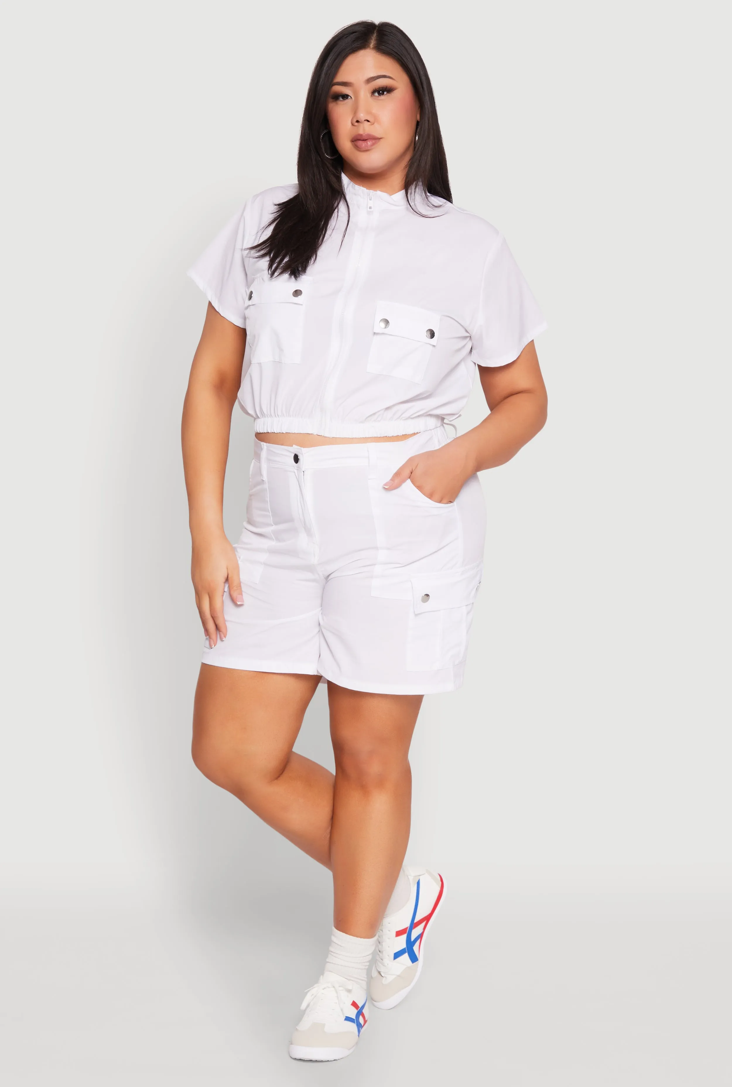 Plus Size Nylon Utility Zip Up Top sold by Rainbow product image thumbnail 3