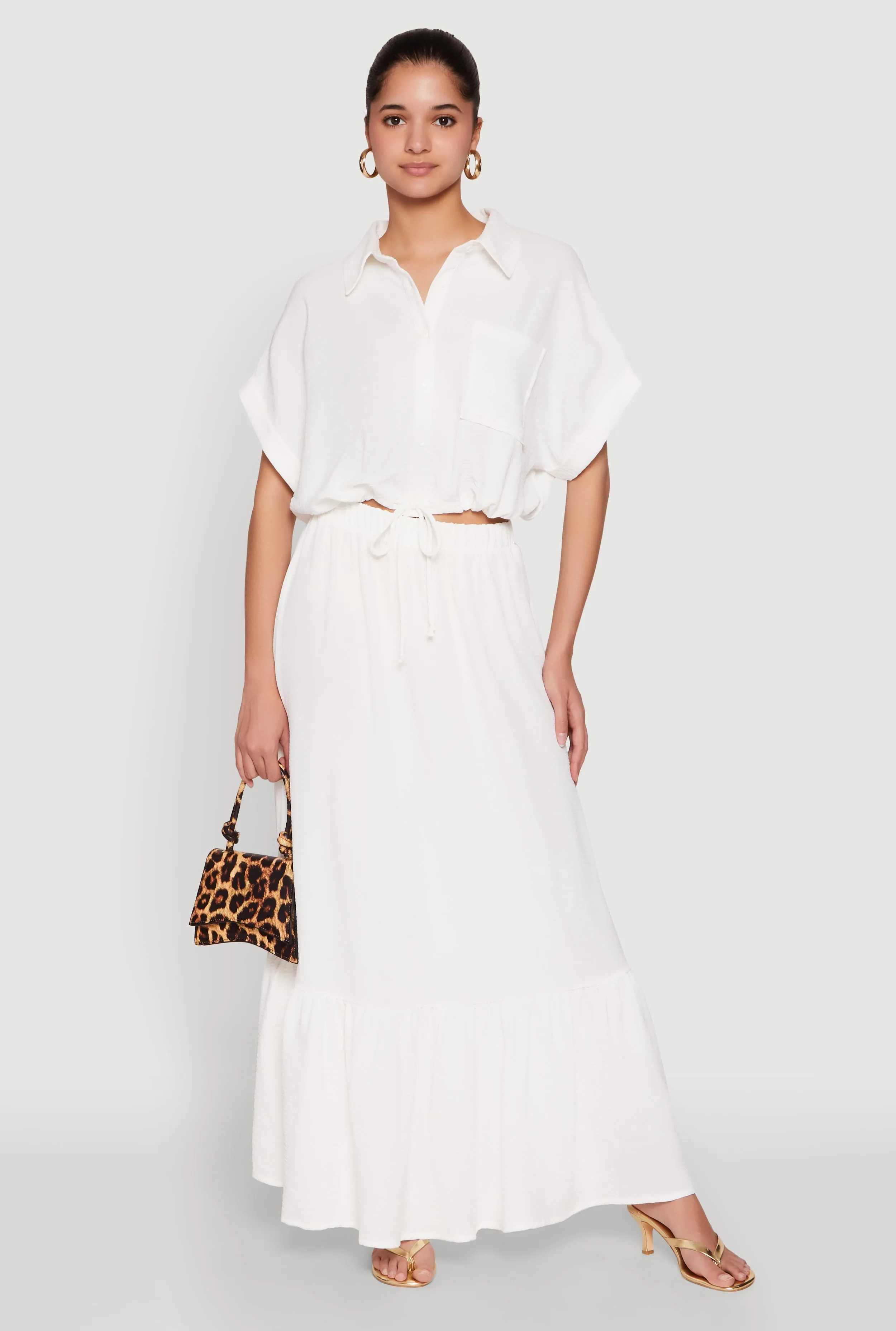 Airy High Waisted Tiered Skirt sold by Rainbow