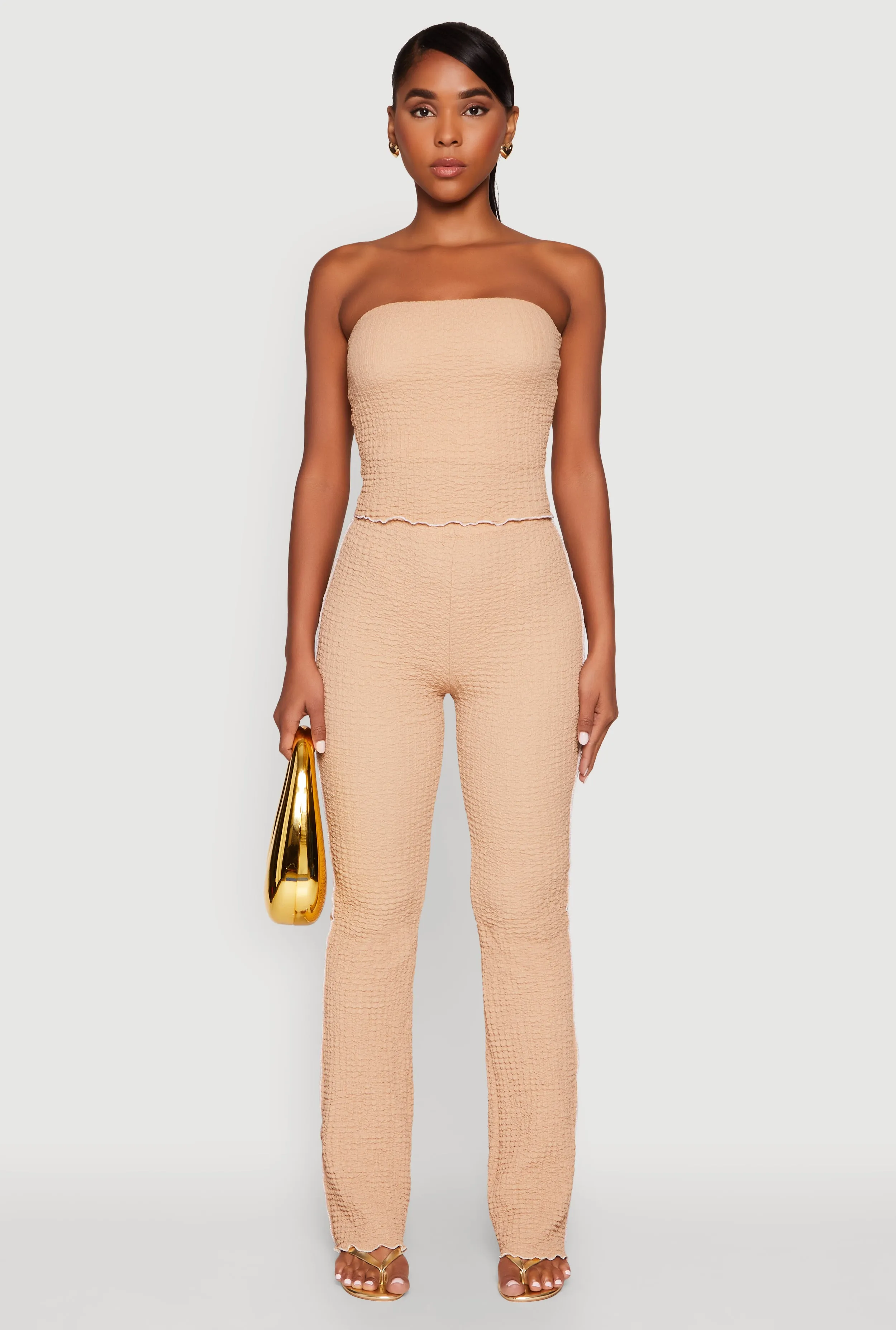 High Waisted Contrast Trim Pants sold by Rainbow