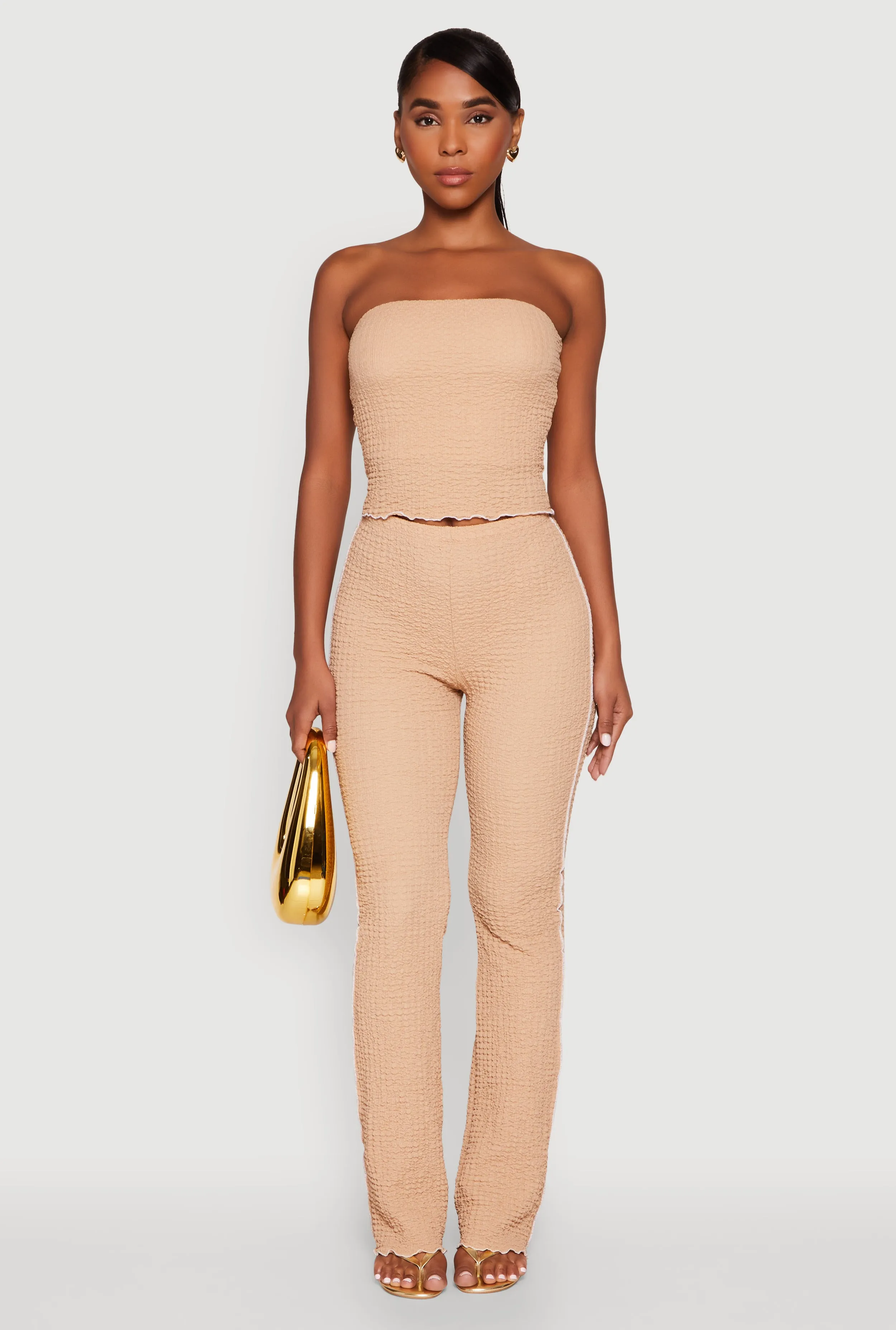 High Waisted Contrast Trim Pants sold by Rainbow product image thumbnail 2