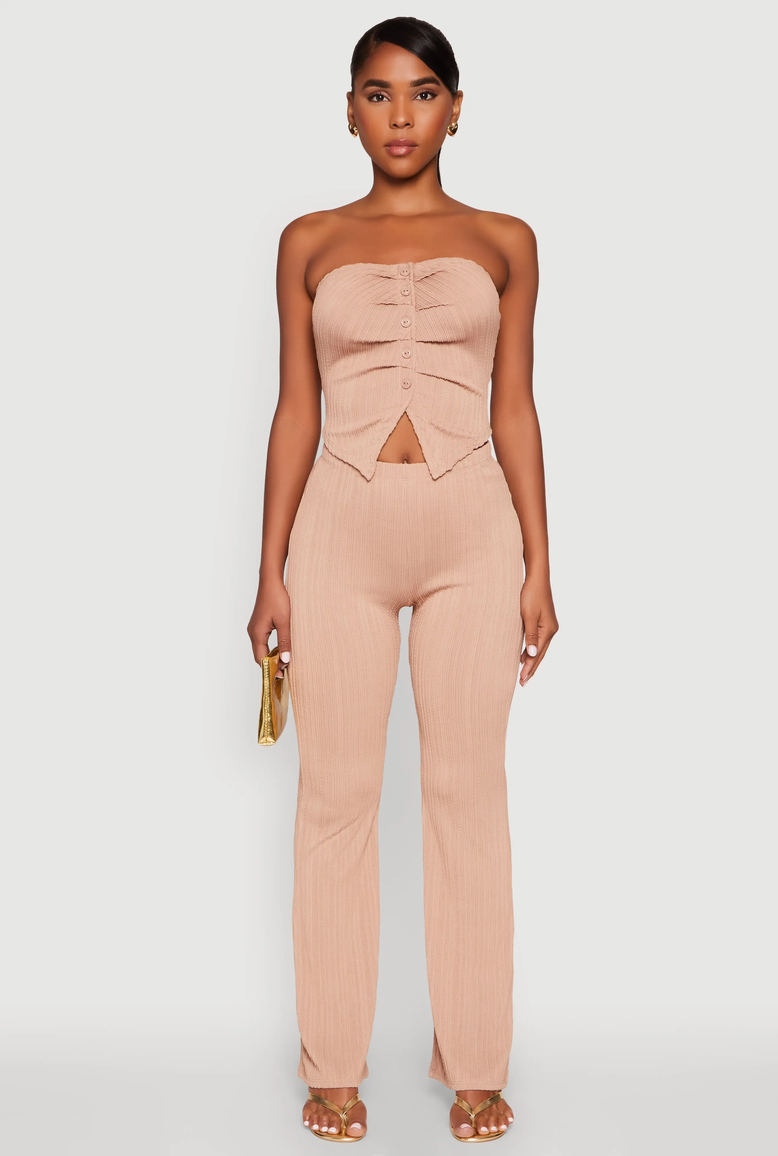 Ruched Textured Knit Tube Top sold by Rainbow product image thumbnail 2