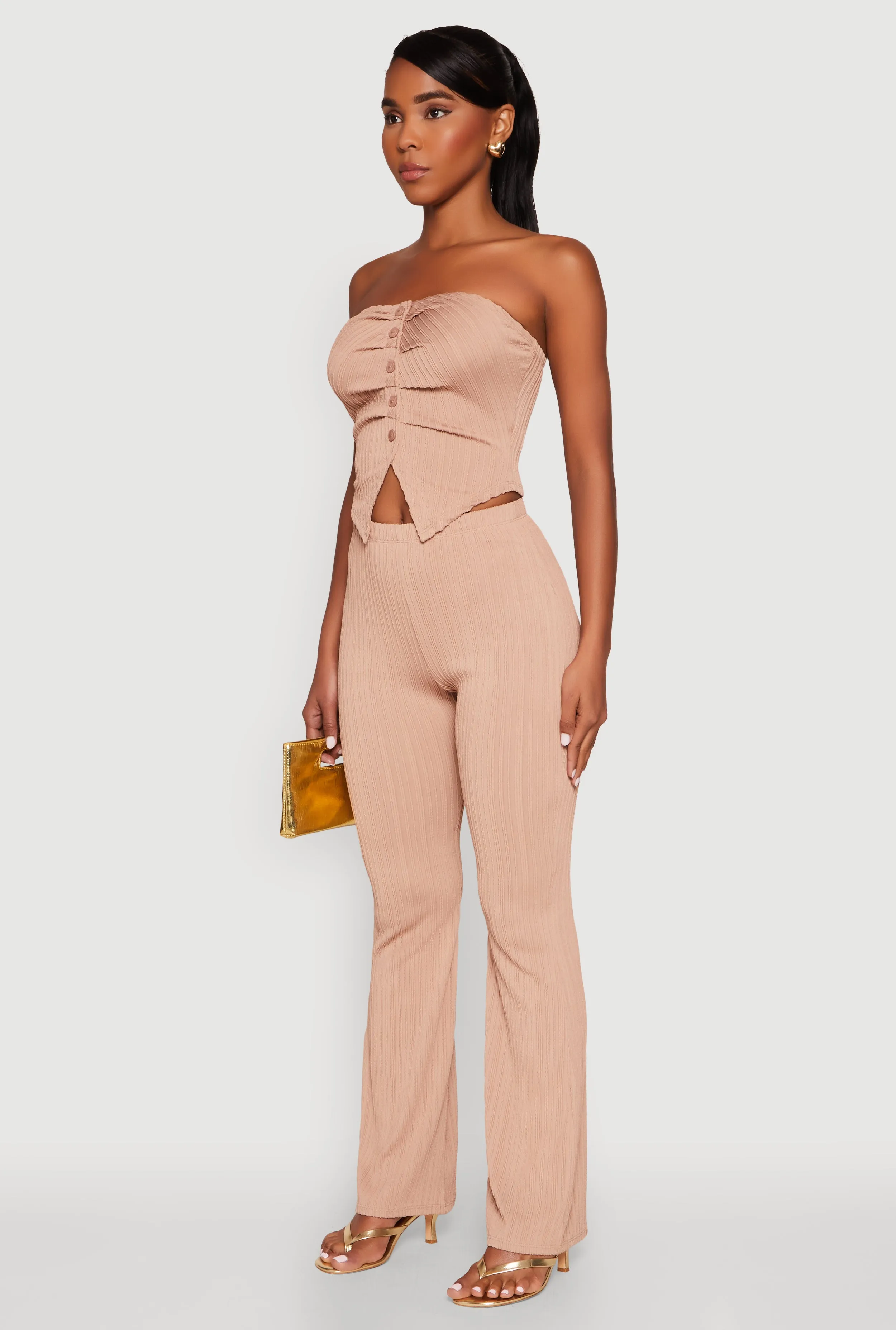 Ruched Textured Knit Tube Top sold by Rainbow product image thumbnail 5