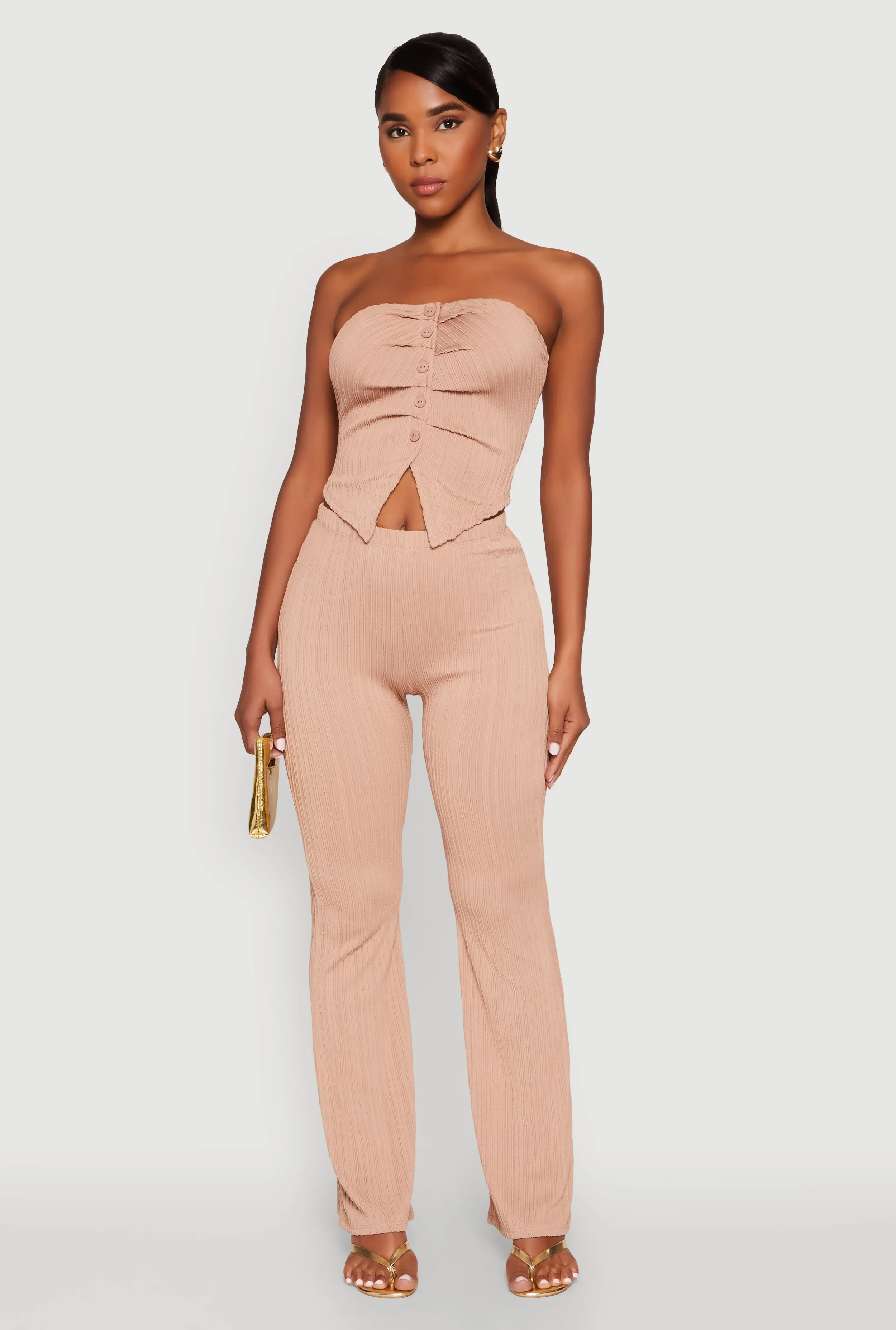 Ruched Textured Knit Tube Top sold by Rainbow product image thumbnail 3