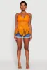 Tie Back Crochet Fringe Halter Top sold by Rainbow
