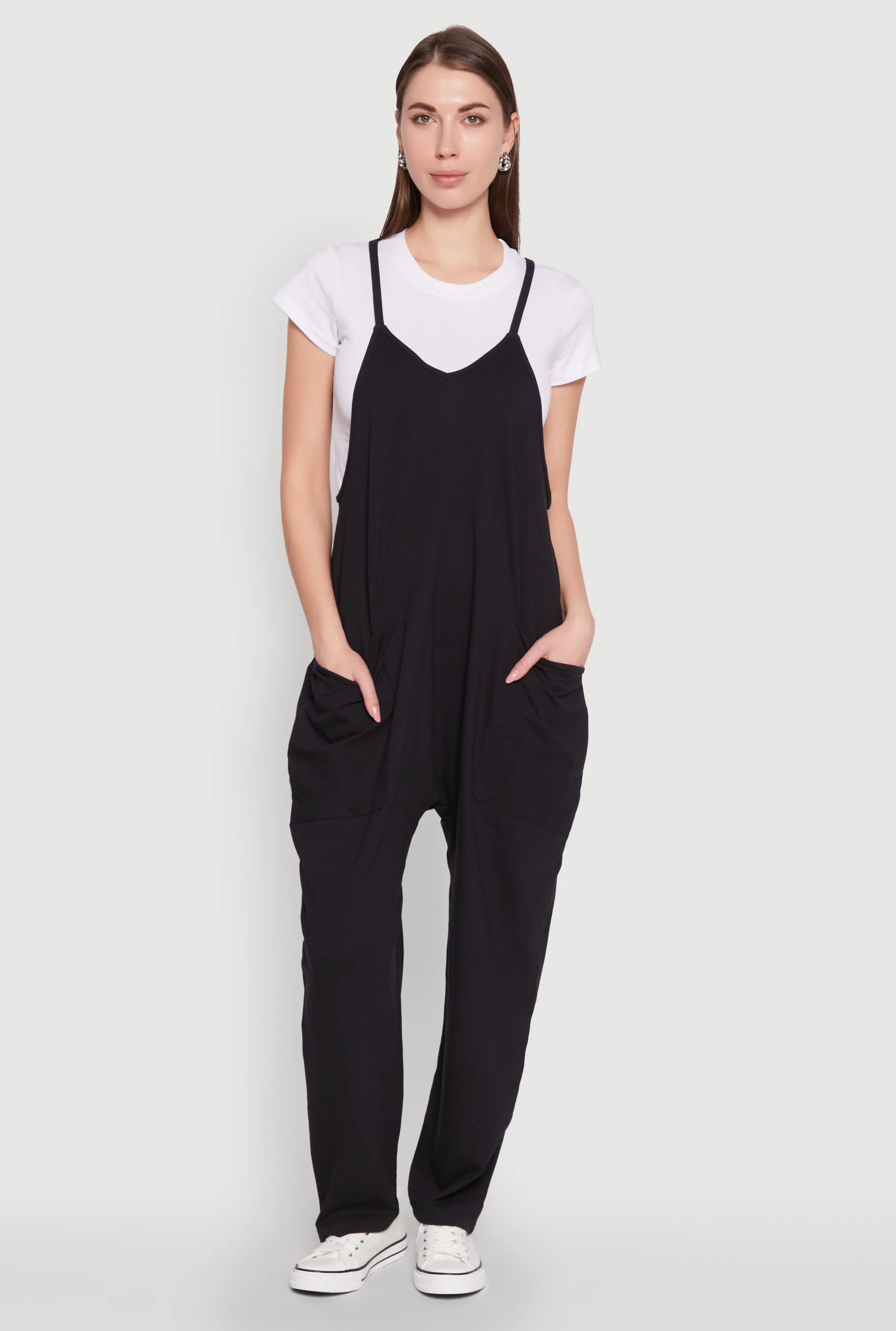 Cargo Pocket V Neck Jumpsuit sold by Rainbow