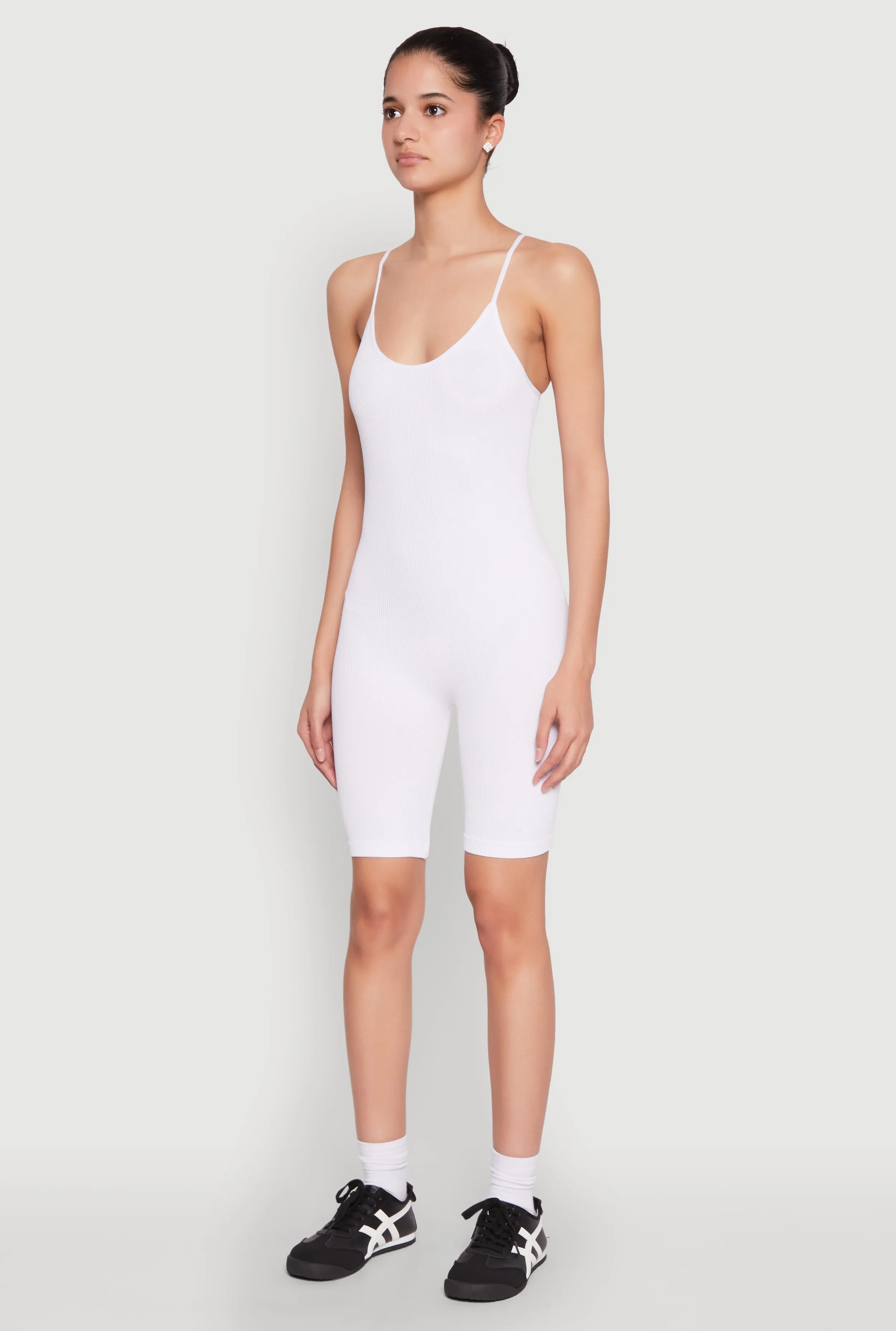 Rib Knit Scoop Neck Cami Romper sold by Rainbow product image thumbnail 3