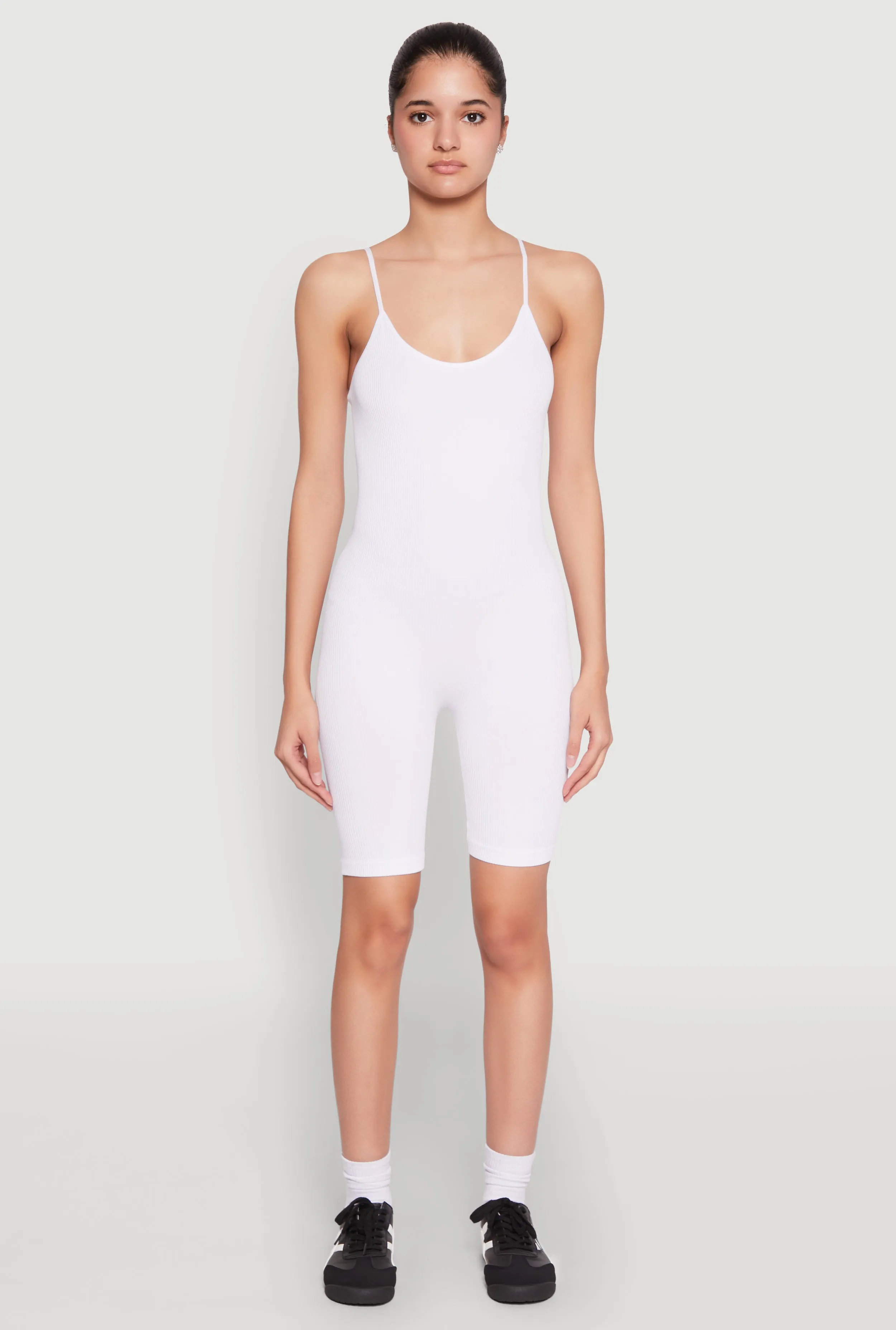 Rib Knit Scoop Neck Cami Romper sold by Rainbow product image thumbnail 2