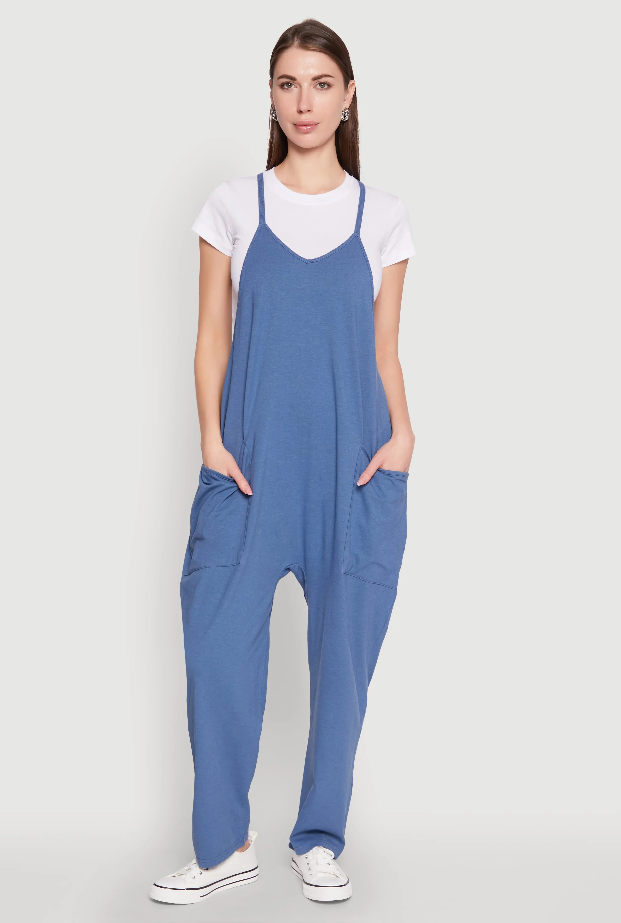 Cargo Pocket V Neck Jumpsuit sold by Rainbow