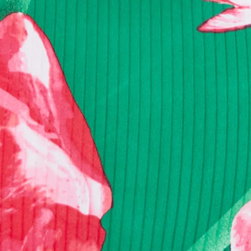 Ribbed Knit Abstract Floral Print Side Slit Dress sold by Rainbow product image thumbnail 4