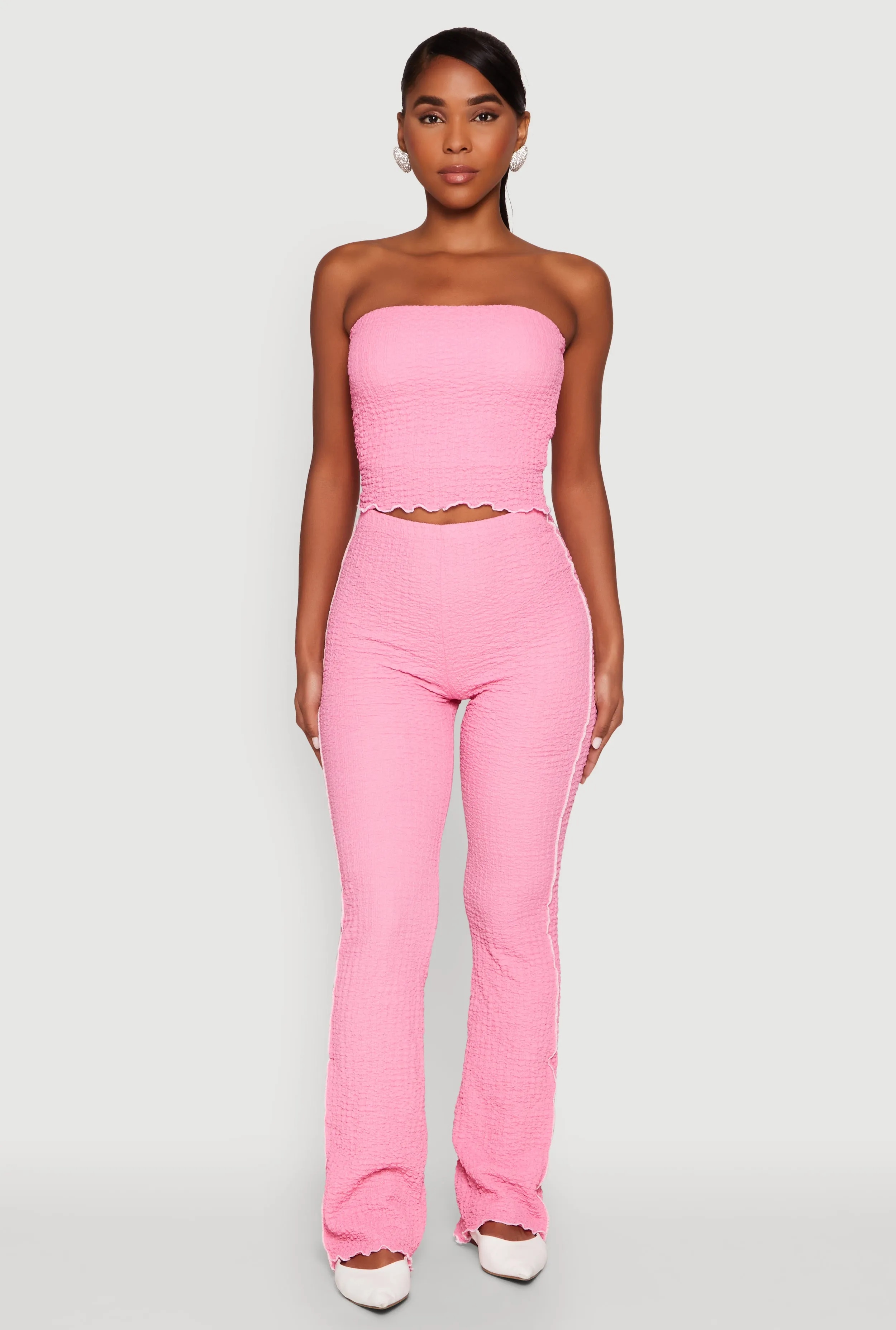 High Waisted Contrast Trim Pants sold by Rainbow