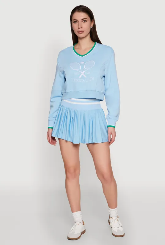 Varsity Striped Waistband Tennis Skirt sold by Rainbow