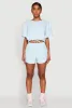 Daisy Short Sleeve Drawstring Hem Crop Top sold by Rainbow