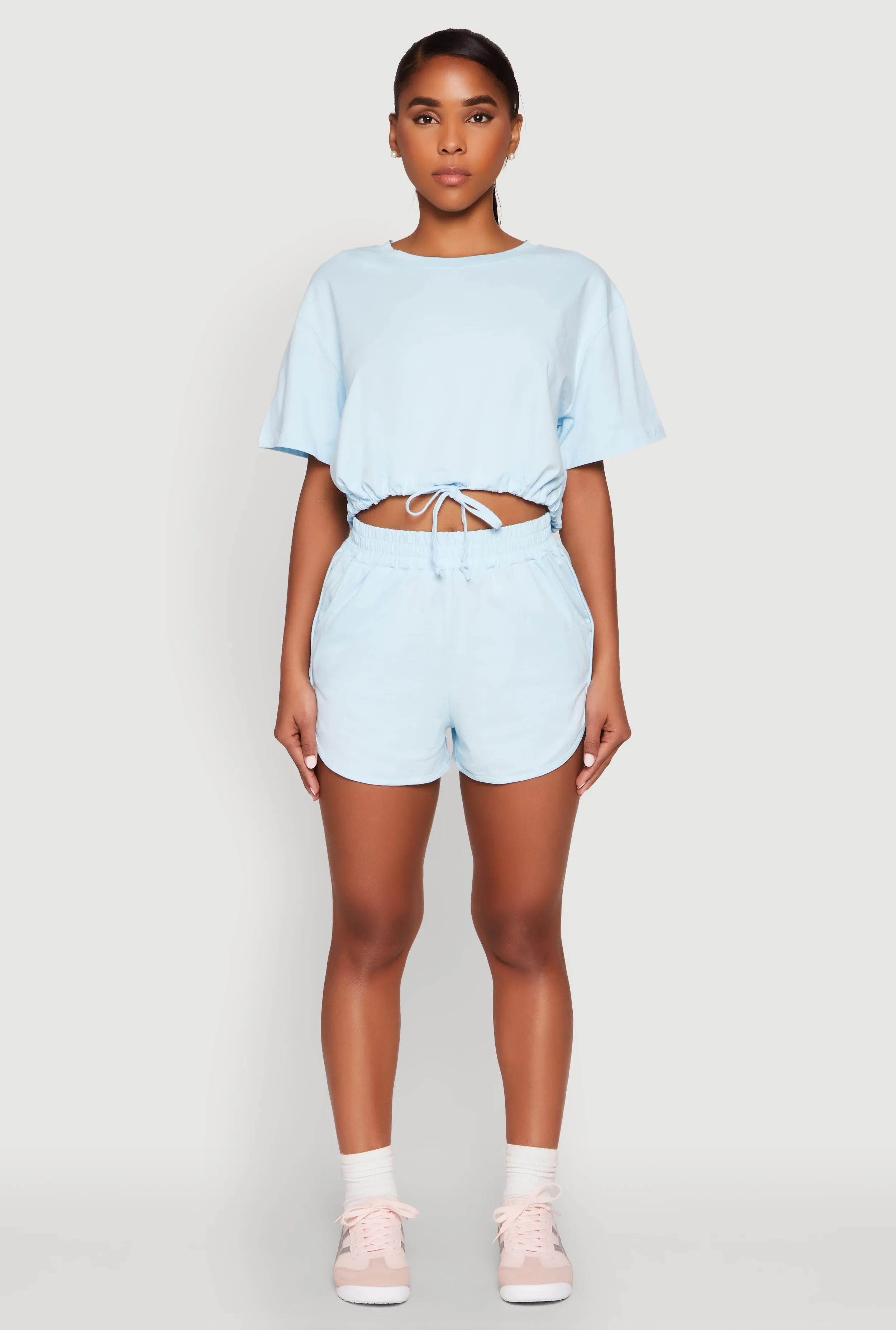 Daisy Short Sleeve Drawstring Hem Crop Top sold by Rainbow product image thumbnail 2