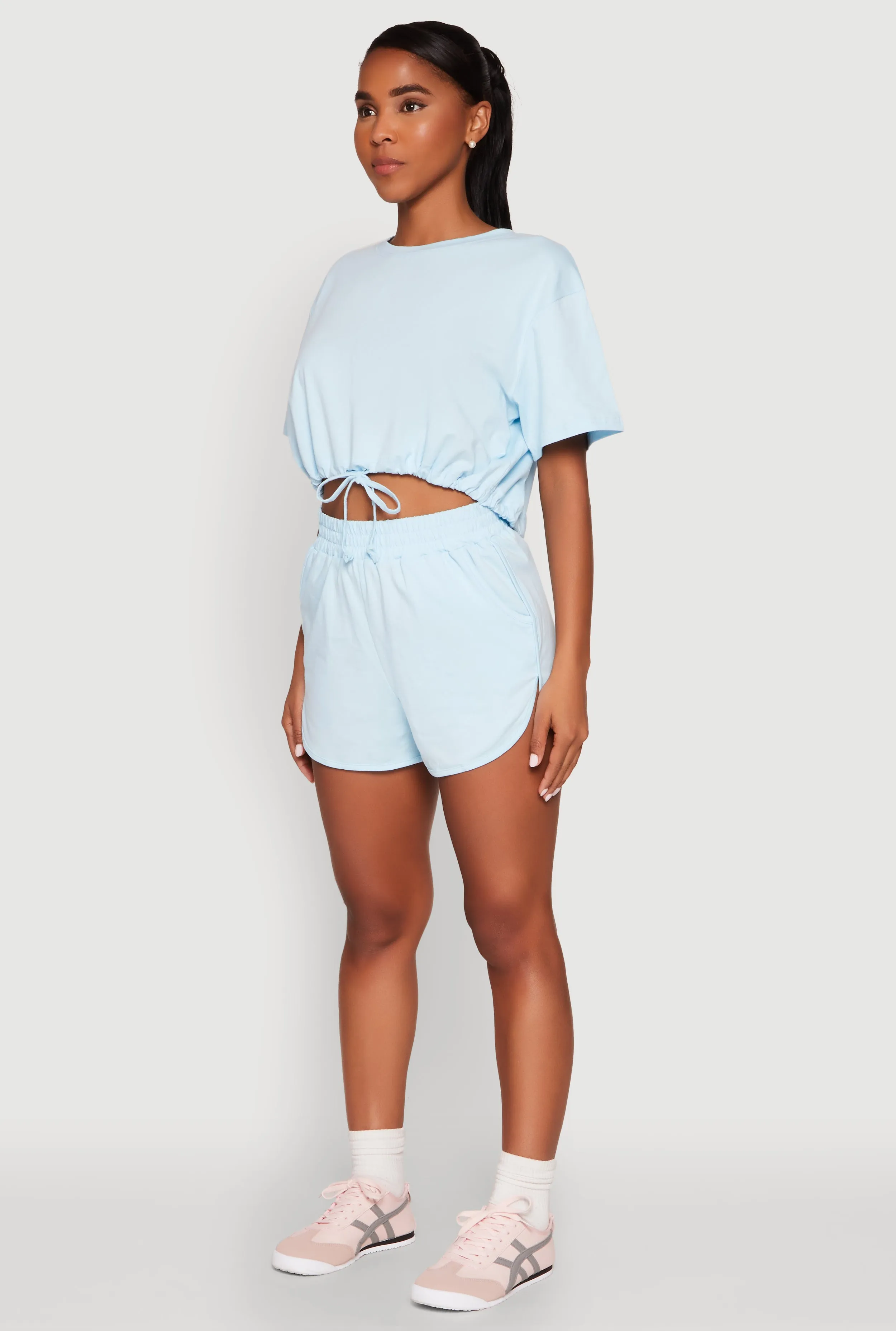 Daisy Short Sleeve Drawstring Hem Crop Top sold by Rainbow product image thumbnail 5