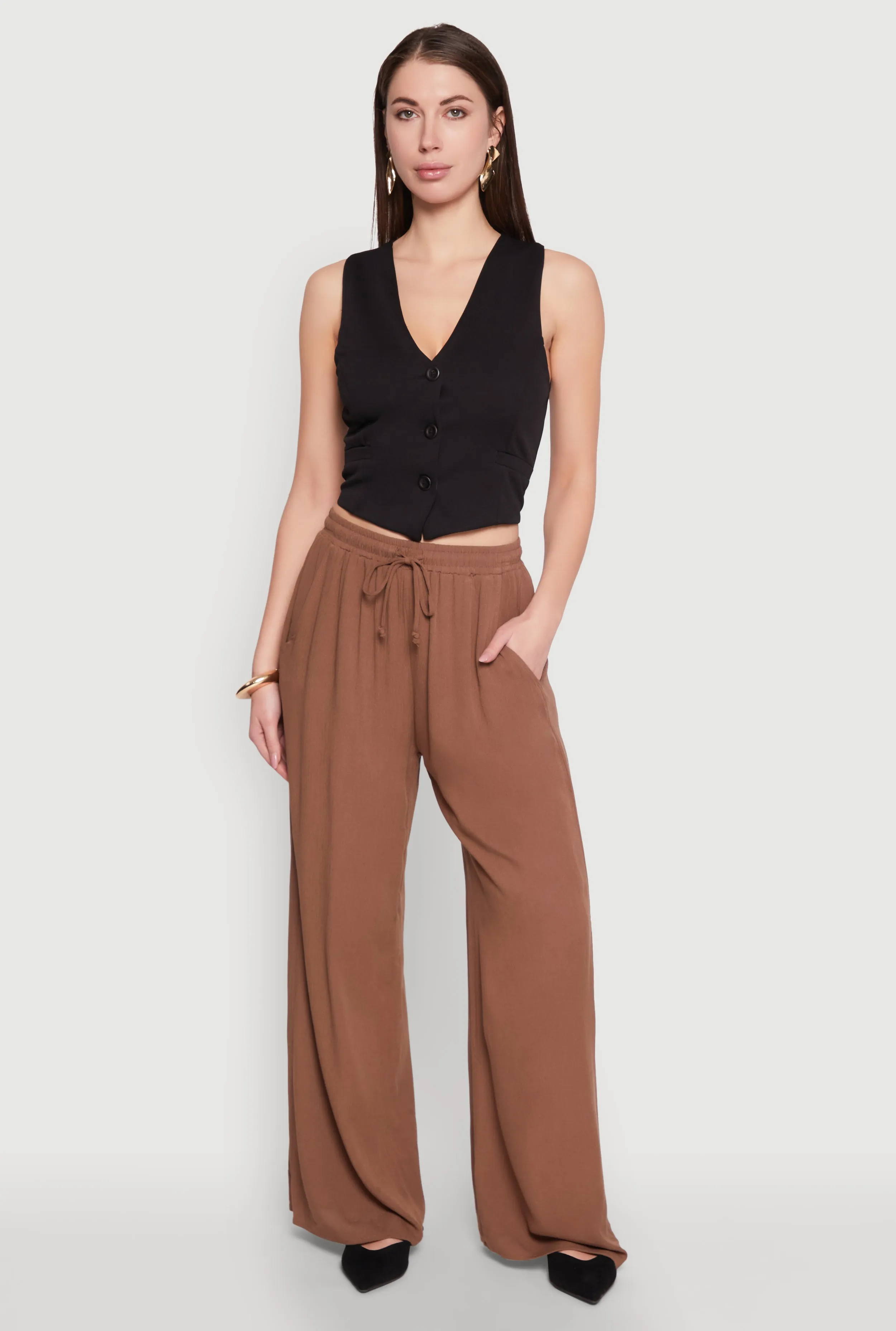 Gauze Knit High Waisted Wide Leg Pants sold by Rainbow product image thumbnail 2