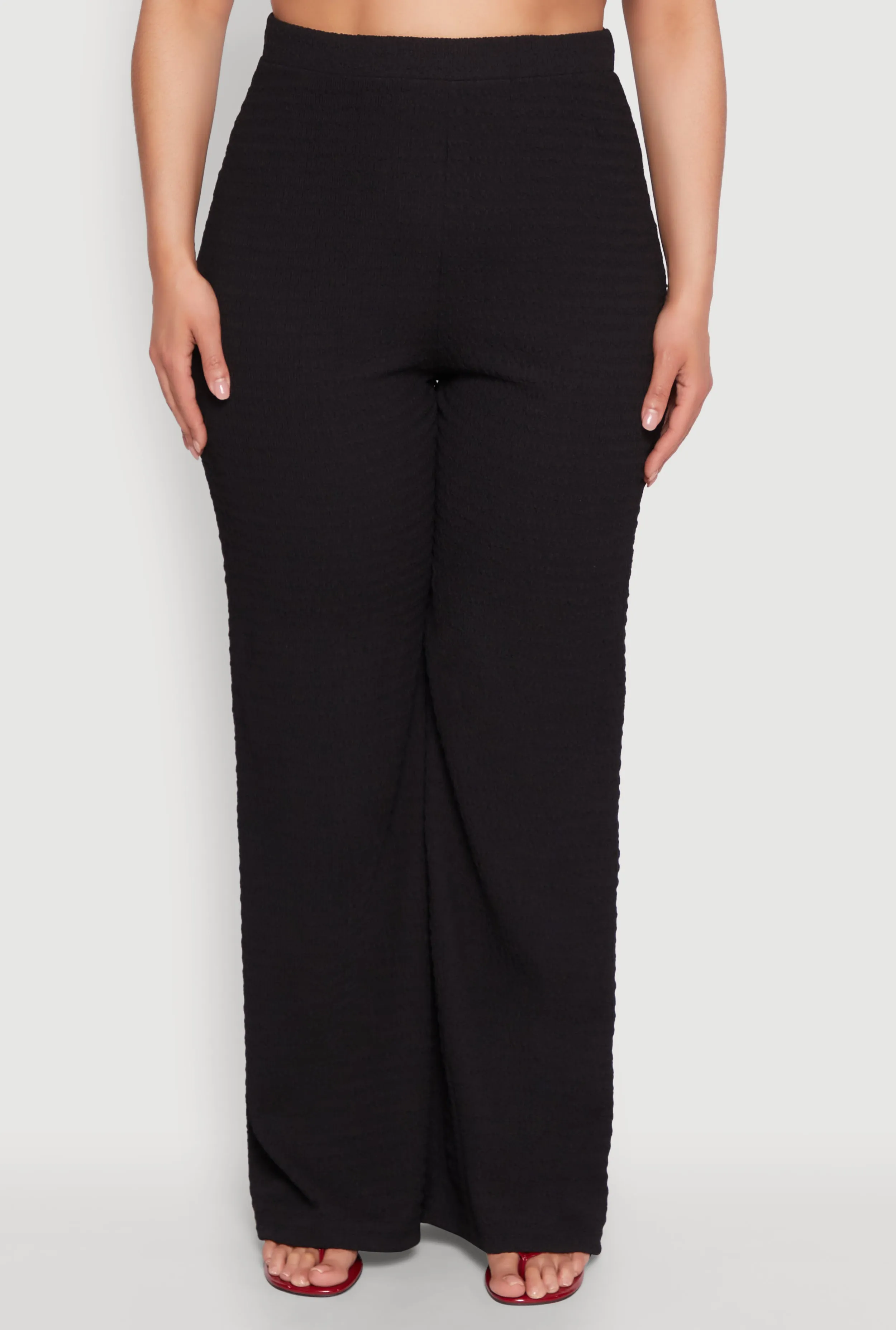 Plus Size High Waisted Textured Knit Pants sold by Rainbow product image thumbnail 3