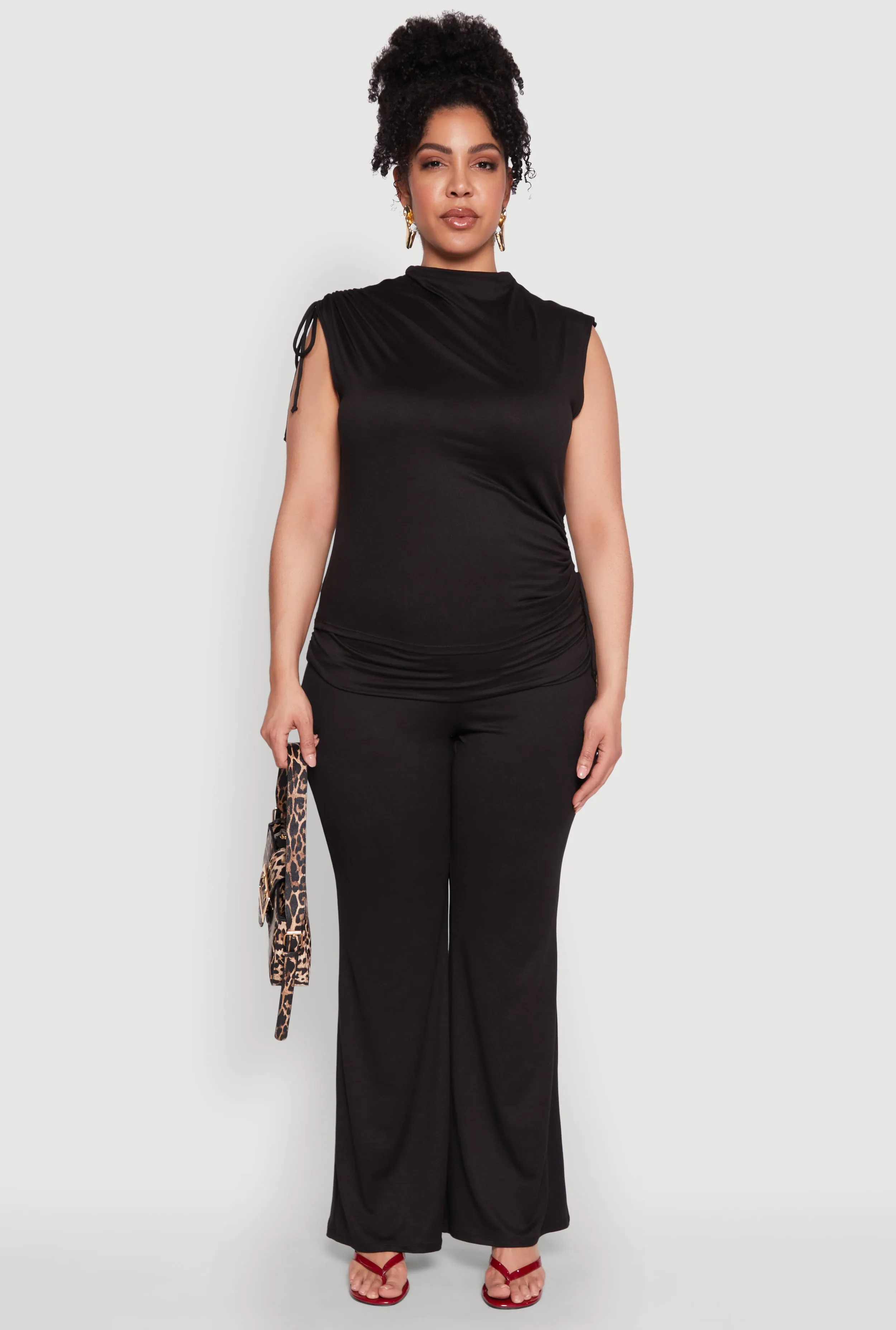 Plus Size High Waisted Fold Over Pants sold by Rainbow product image thumbnail 2