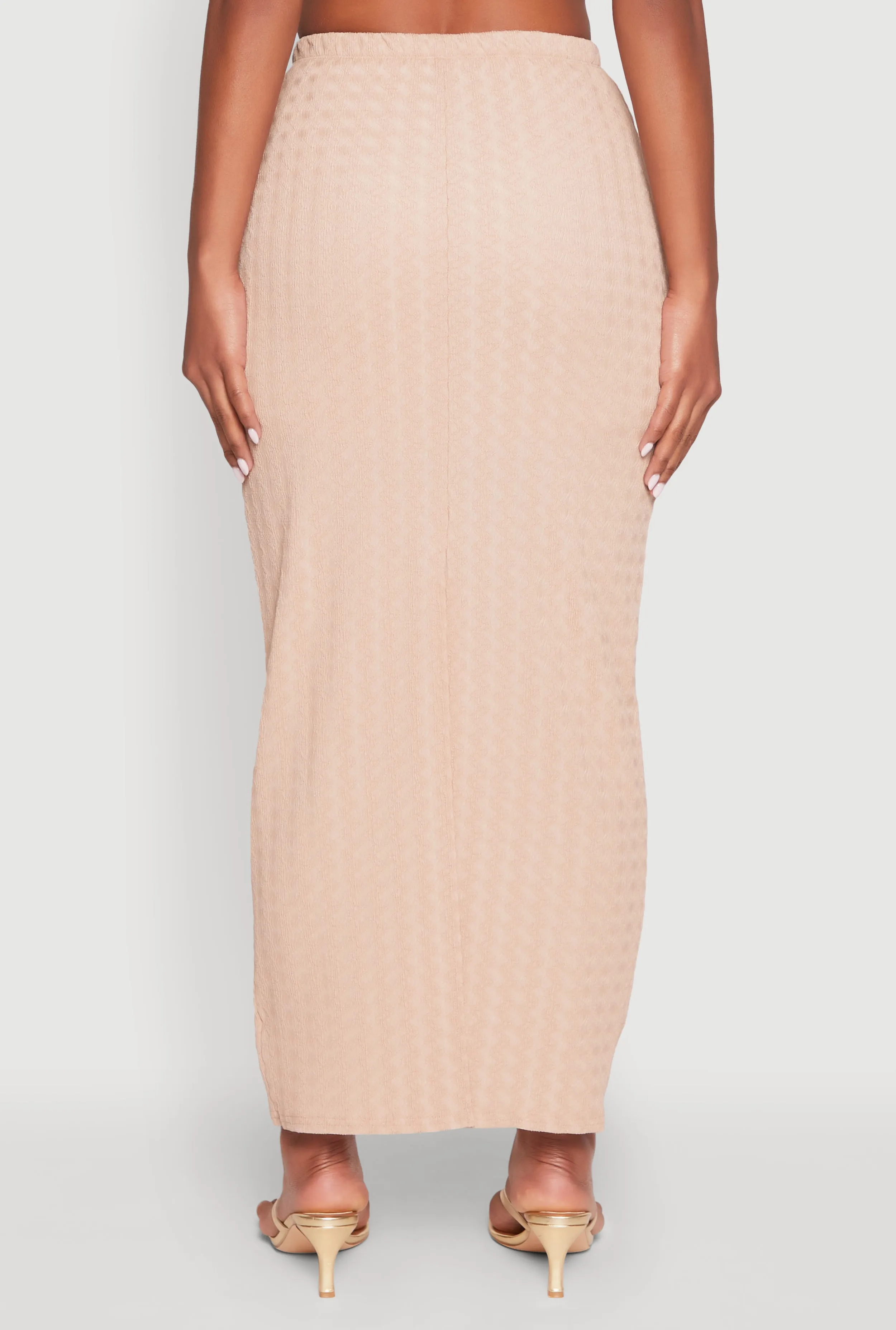 Textured Knit High Waisted Maxi Skirt sold by Rainbow product image thumbnail 5