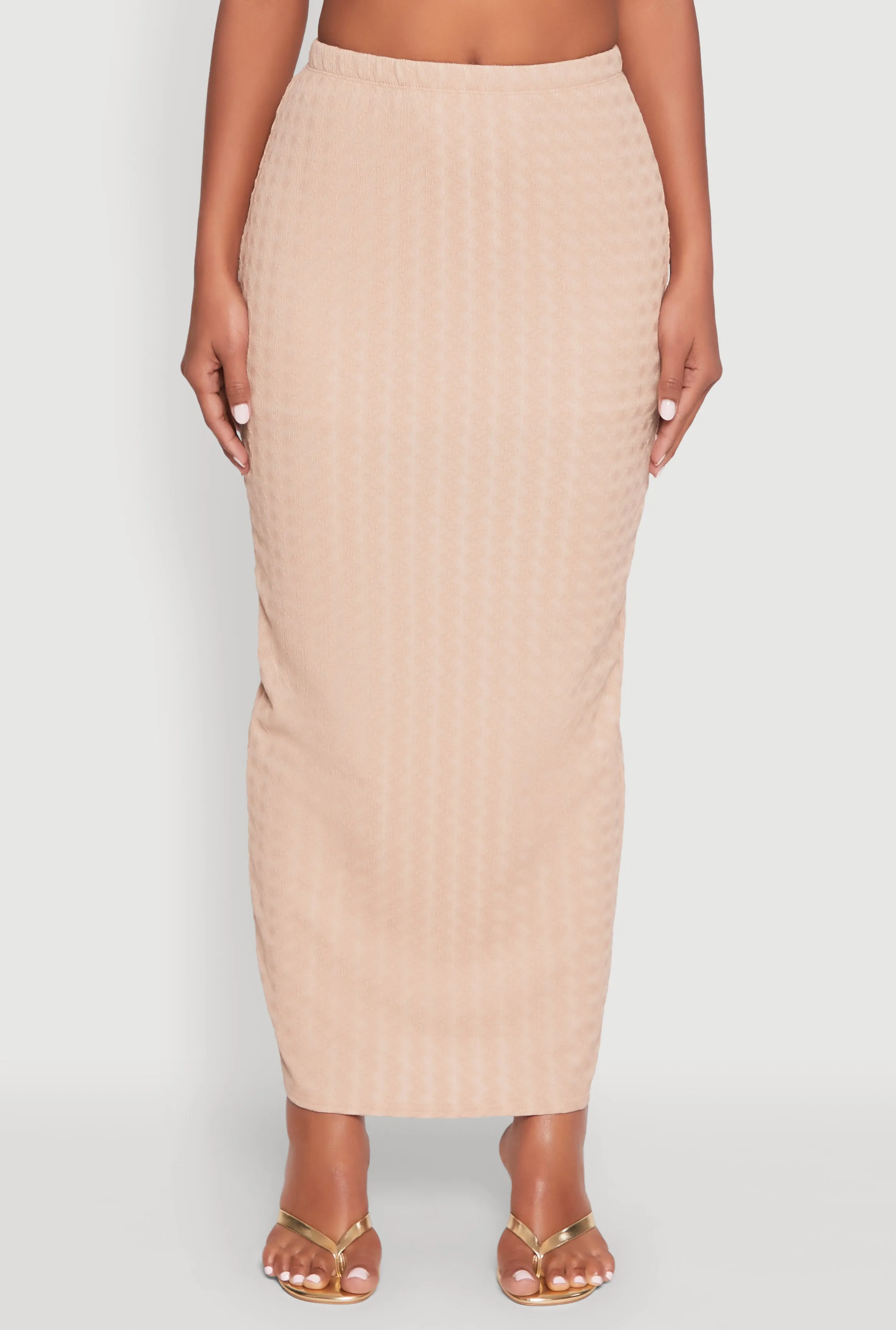 Textured Knit High Waisted Maxi Skirt sold by Rainbow product image thumbnail 3