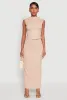 Textured Knit High Waisted Maxi Skirt sold by Rainbow