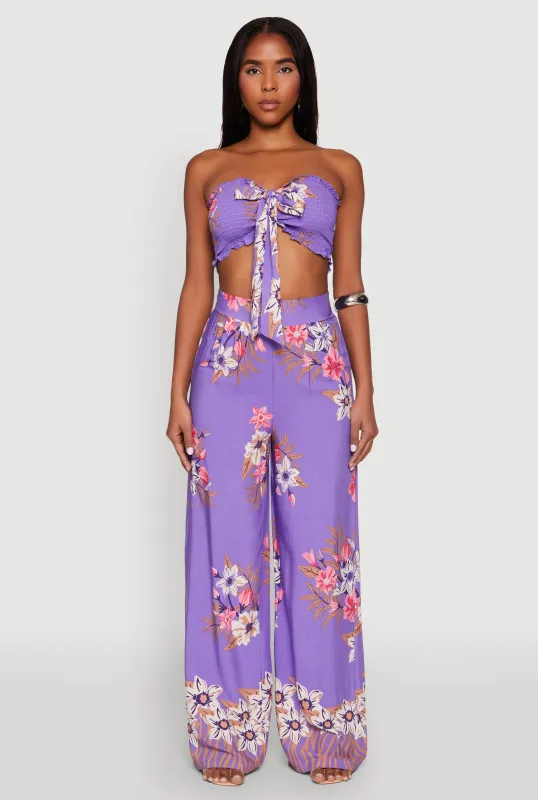 High Waist Floral Palazzo Pants sold by Rainbow