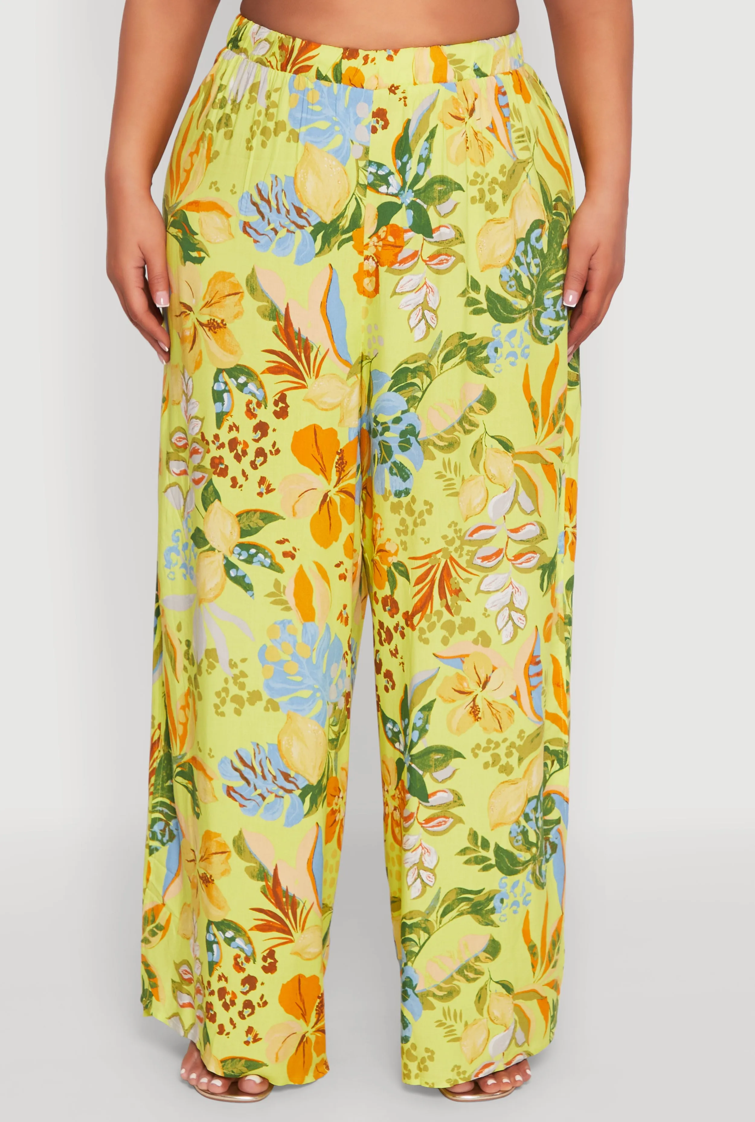 Plus Size Tropical Floral Palazzo Pants sold by Rainbow product image thumbnail 3
