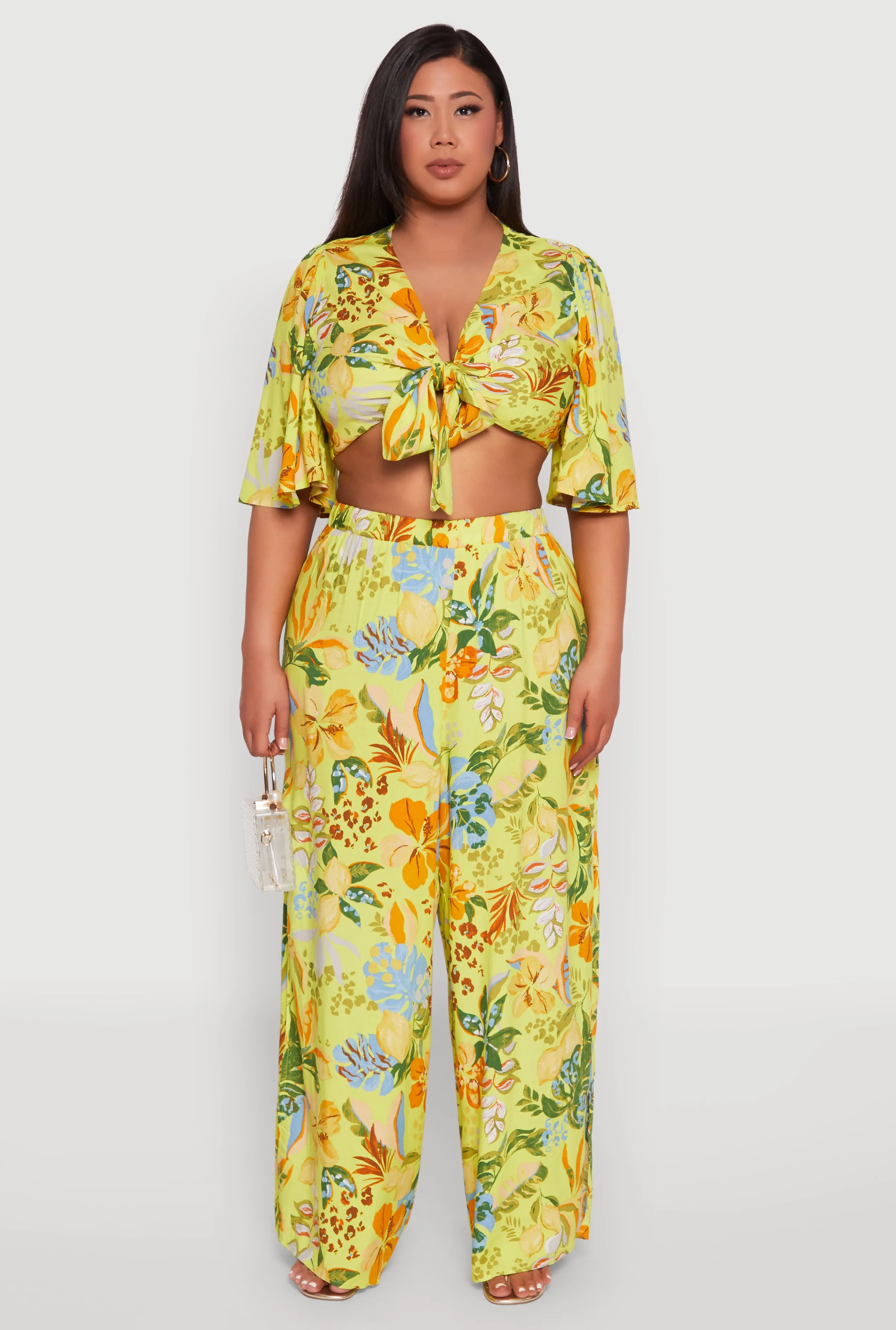 Plus Size Tropical Floral Palazzo Pants sold by Rainbow product image thumbnail 2