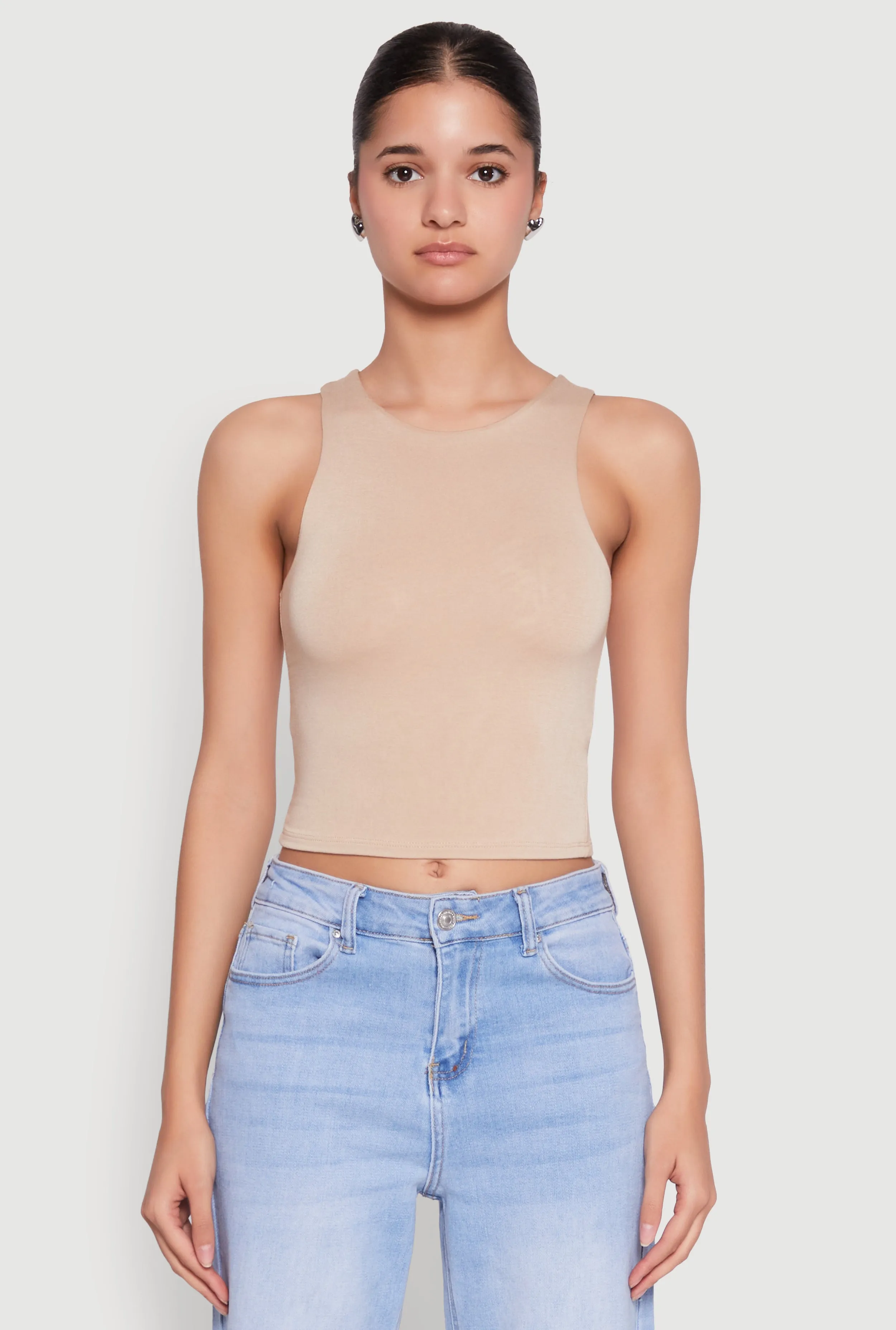 Crew Neck Cropped Tank Top sold by Rainbow product image thumbnail 2