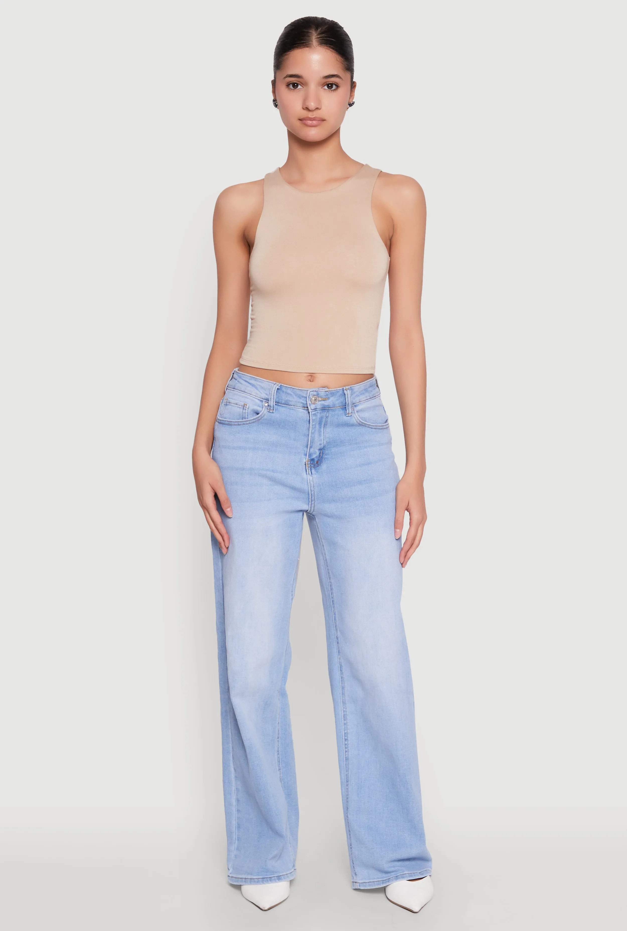 Crew Neck Cropped Tank Top sold by Rainbow