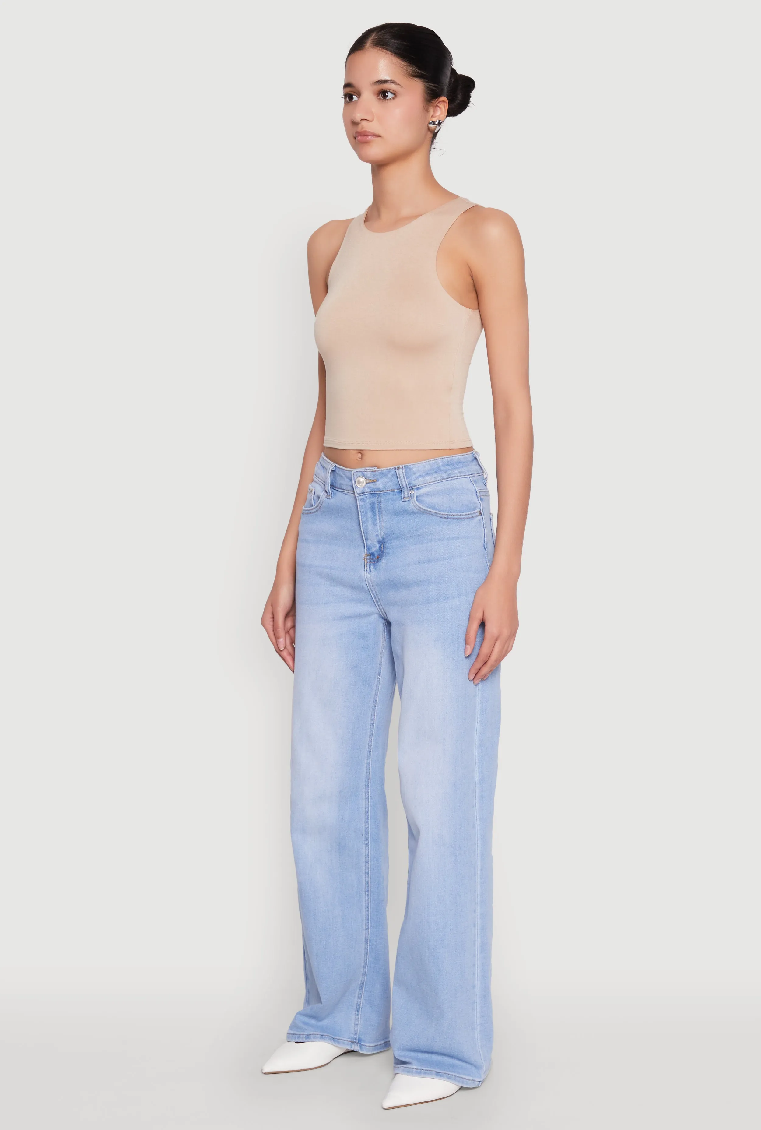 Crew Neck Cropped Tank Top sold by Rainbow product image thumbnail 5