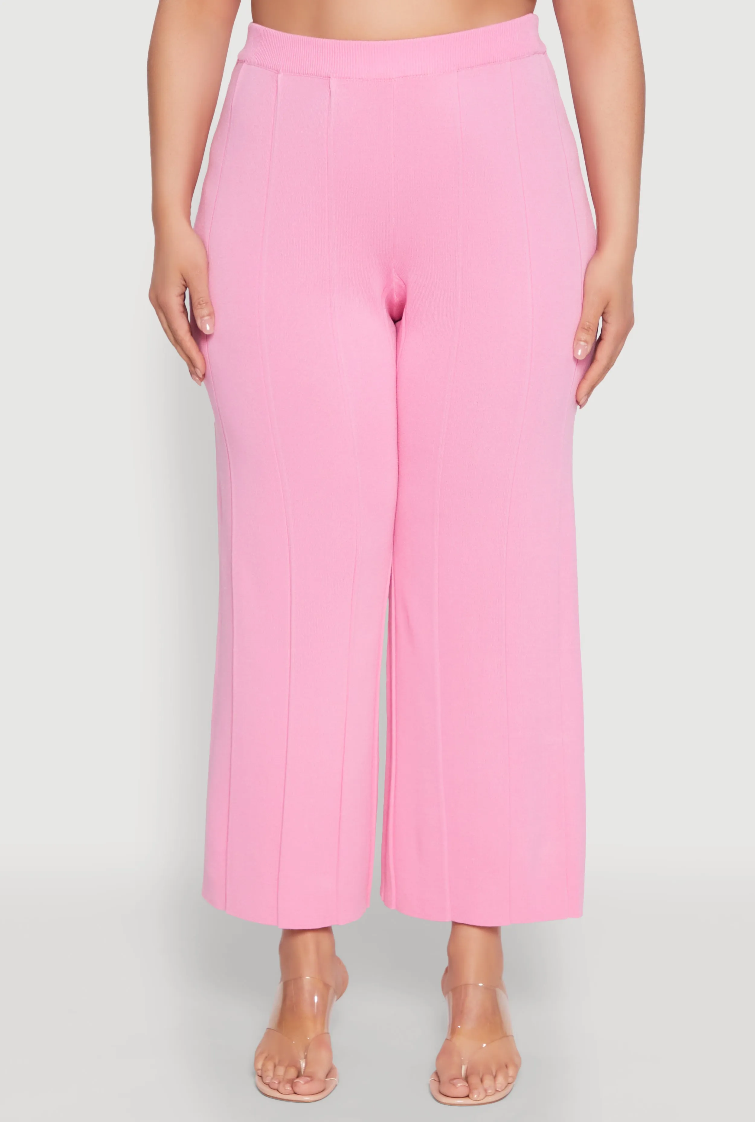 Plus Size Daisy Knitted Pintuck Wide Leg Pants sold by Rainbow product image thumbnail 3