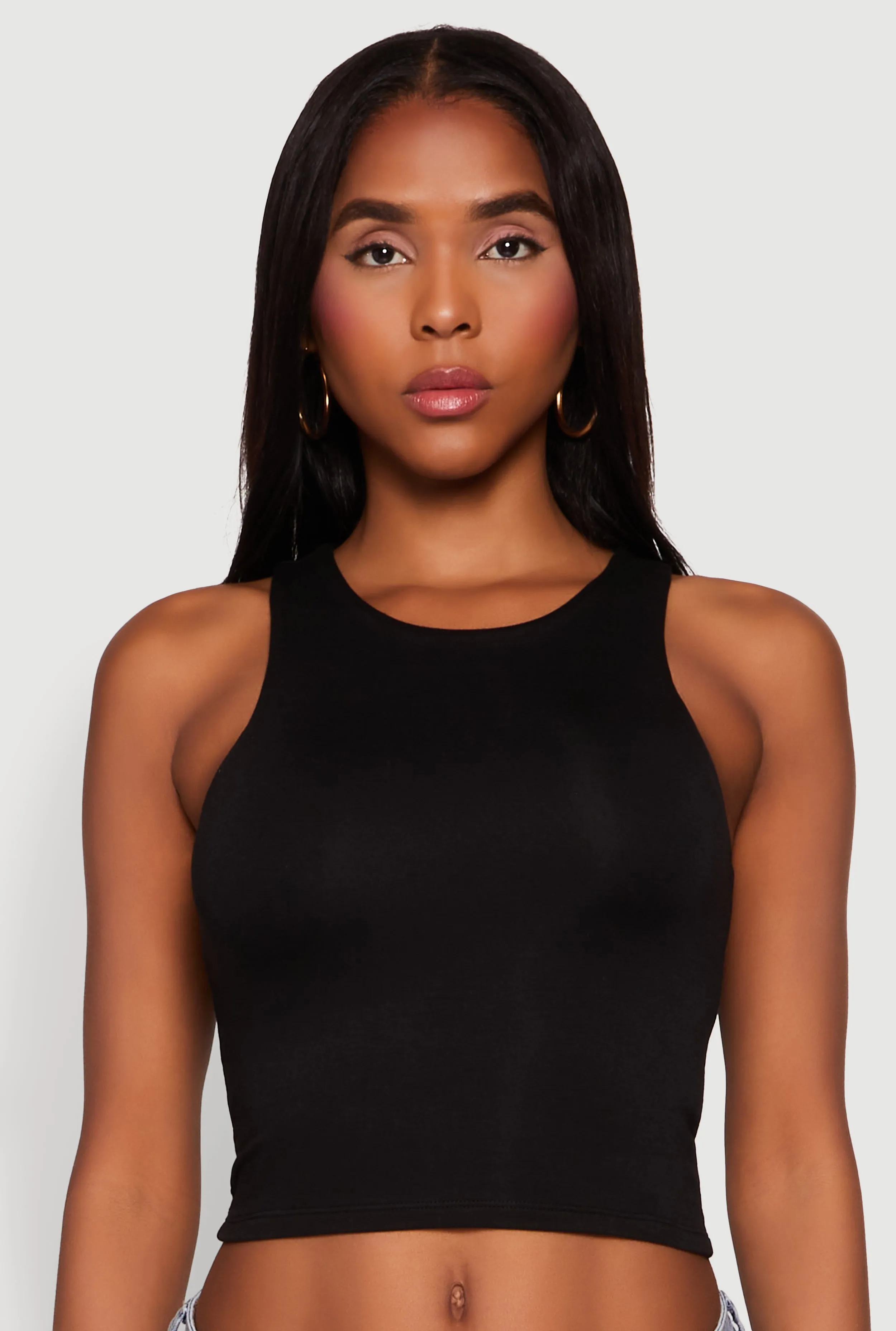 Crew Neck Cropped Tank Top sold by Rainbow product image thumbnail 2