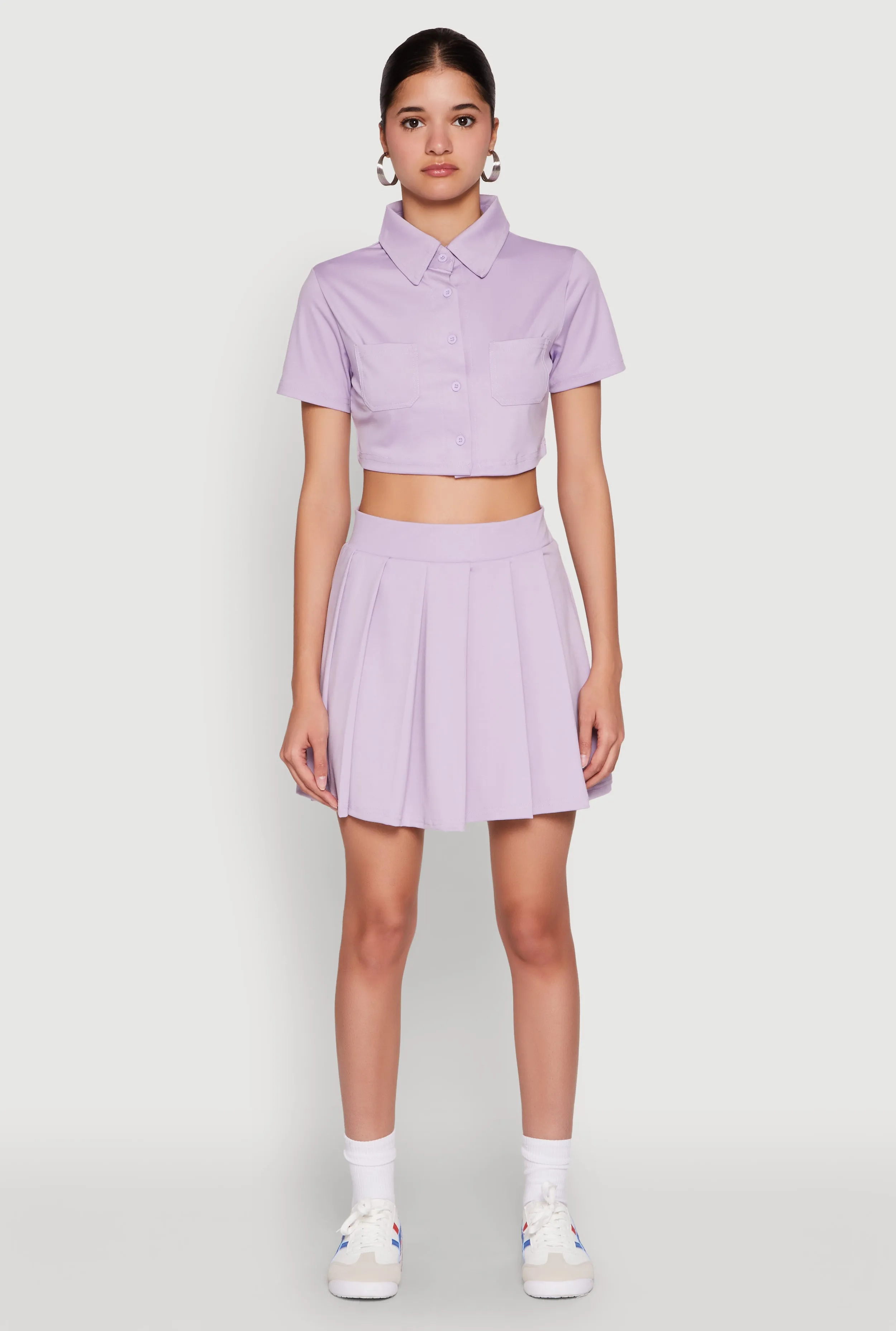 Solid Pleated Skirt sold by Rainbow