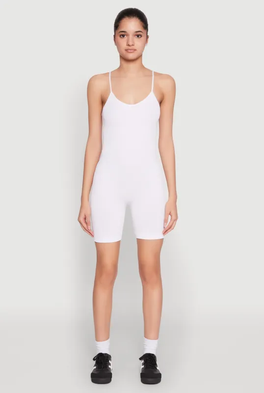 Seamless Scoop Neck Cami Romper sold by Rainbow