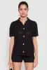 Pointelle Crochet Button Front Shirt sold by Rainbow