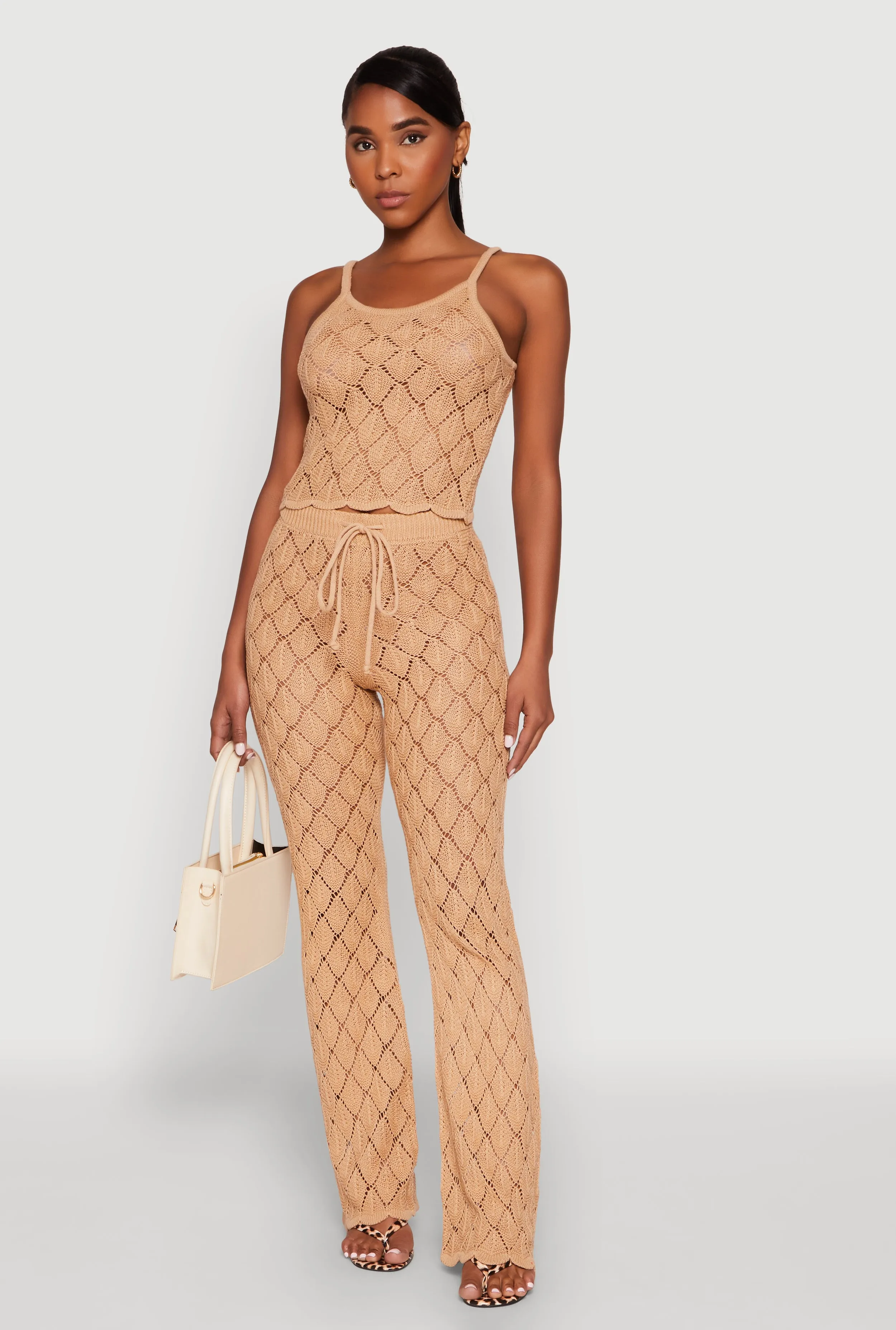 Crochet Diamond Knit Pants sold by Rainbow