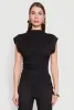 Asymmetrical Hem Cap Sleeve Top sold by Rainbow