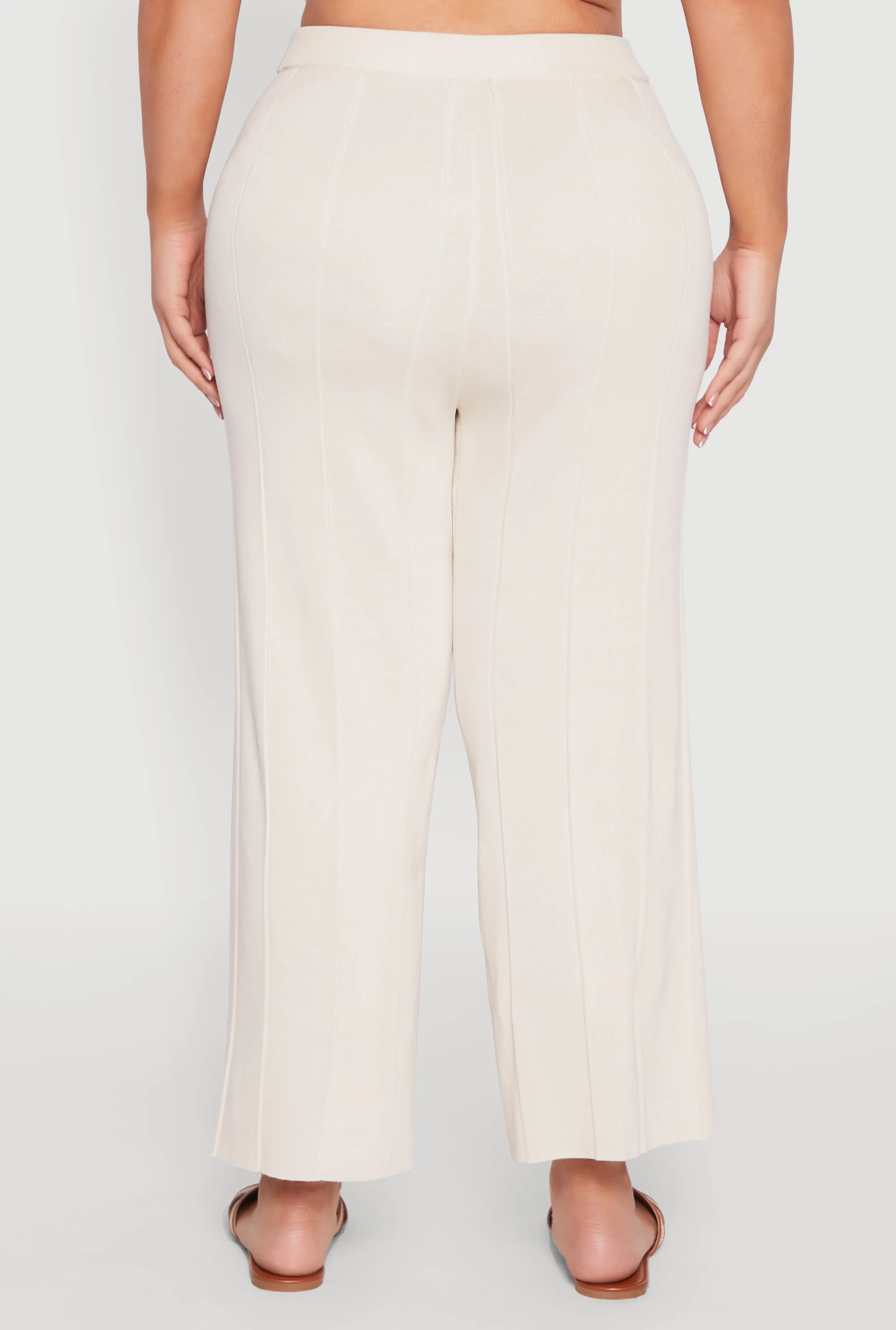 Plus Size Daisy Knitted Pintuck Wide Leg Pants sold by Rainbow product image thumbnail 5