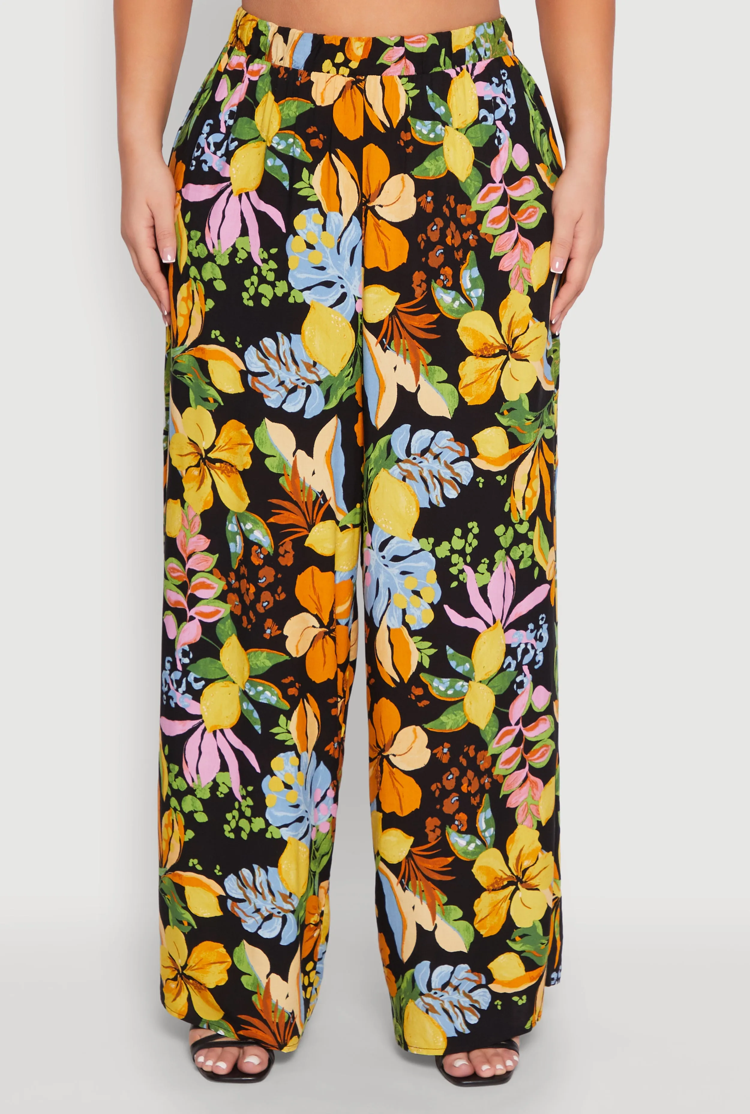 Plus Size Tropical Floral Palazzo Pants sold by Rainbow product image thumbnail 3