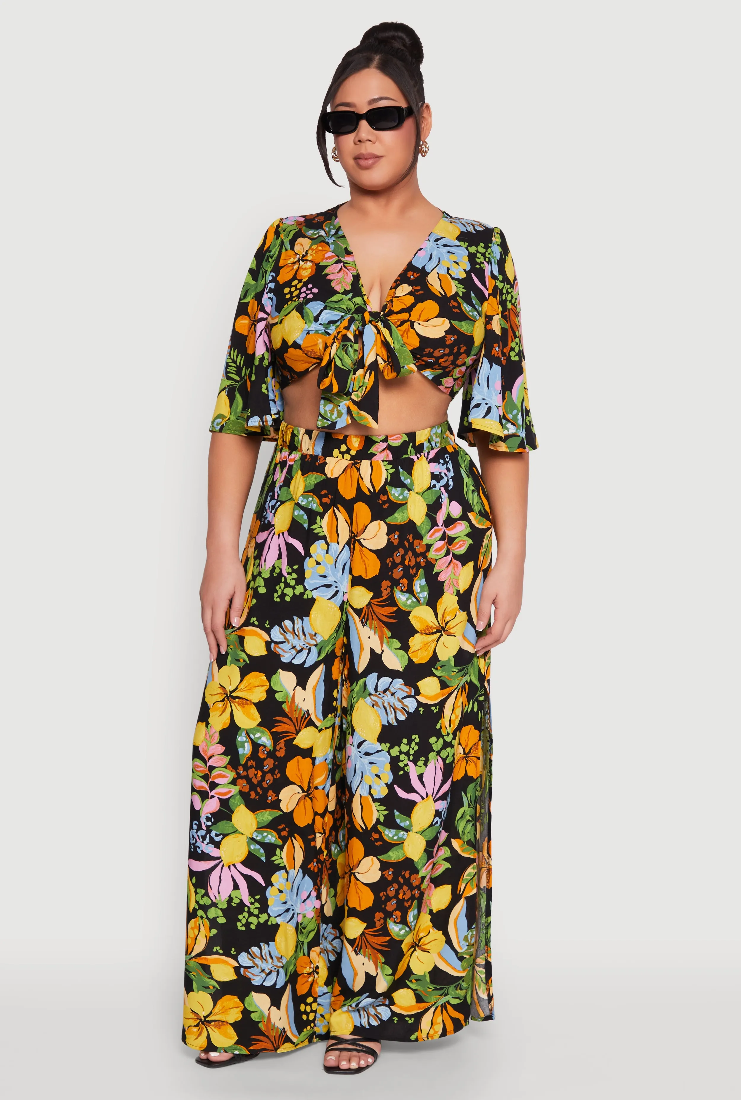 Plus Size Tropical Floral Palazzo Pants sold by Rainbow product image thumbnail 2