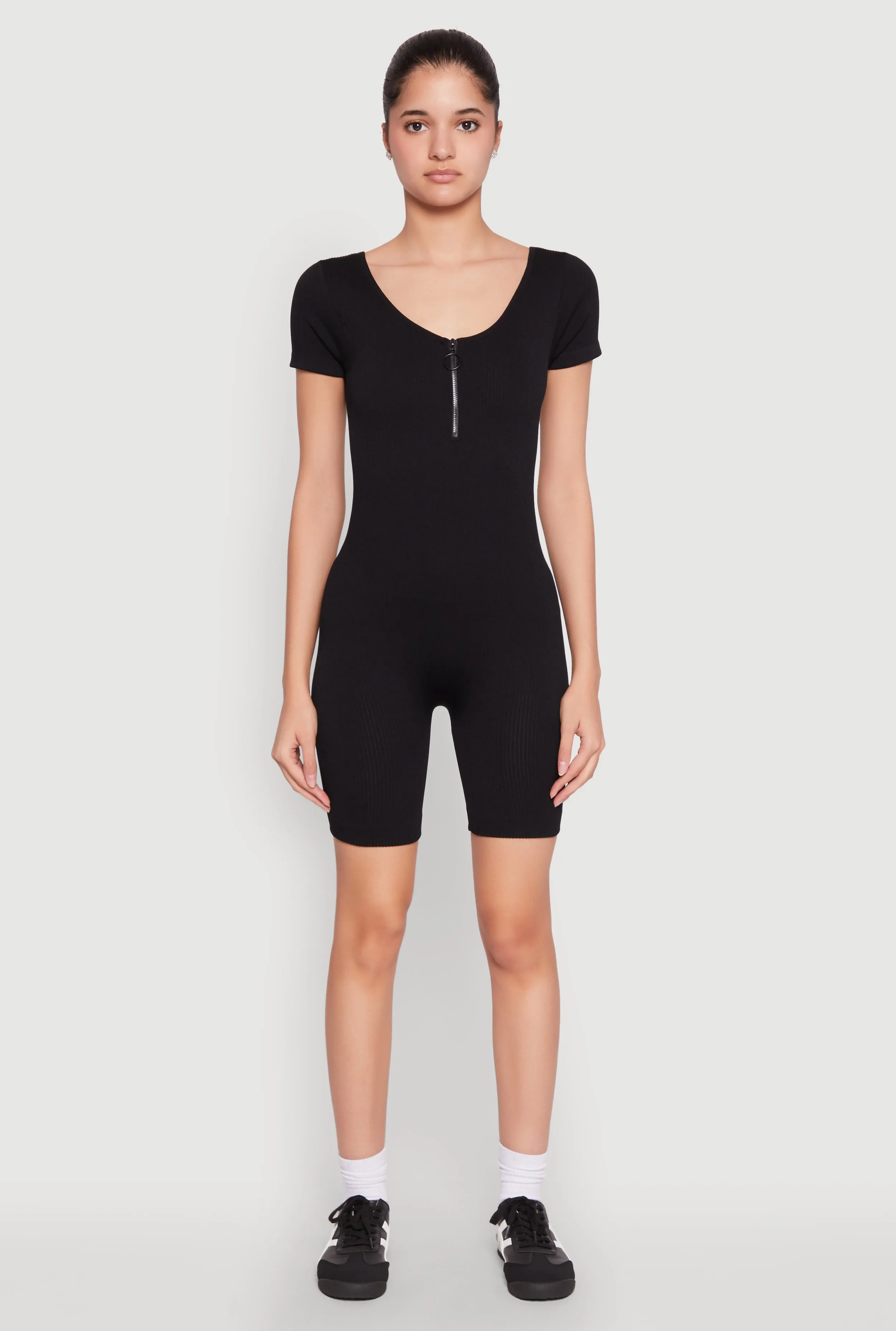 Rib Knit Short Sleeve Romper sold by Rainbow