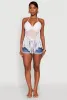 Tie Back Crochet Fringe Halter Top sold by Rainbow