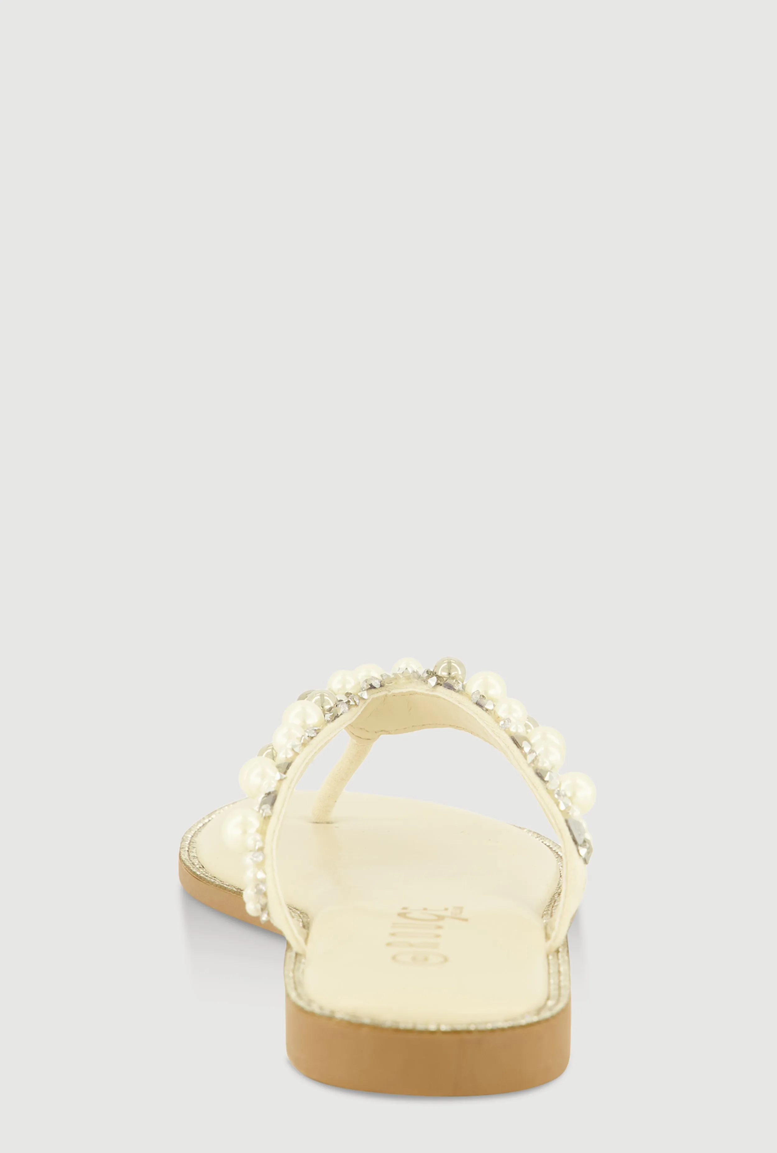 Faux Pearl Rhinestone Thong Slide Sandals sold by Rainbow product image thumbnail 3