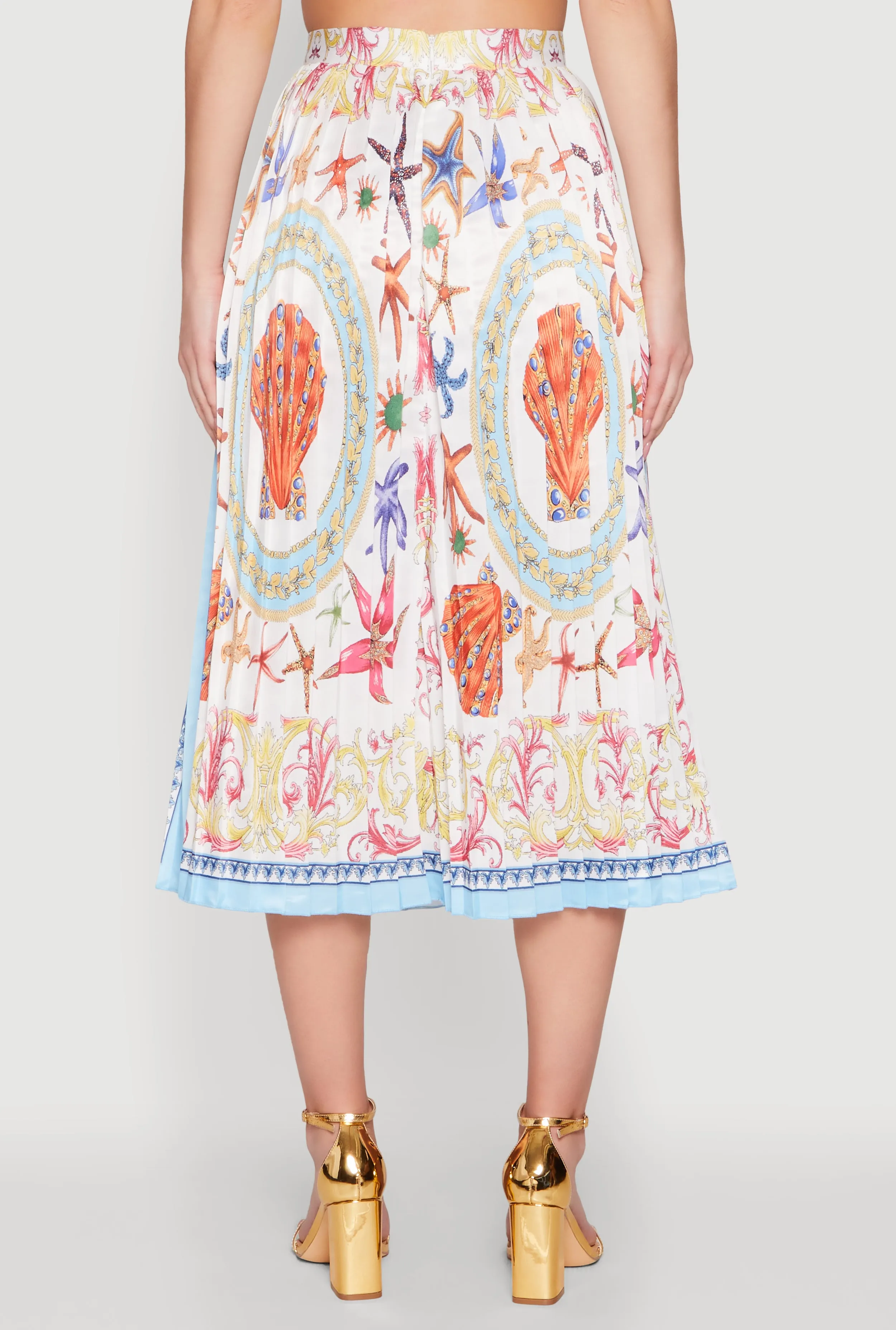 High Waisted Patterned Pleated Skirt sold by Rainbow product image thumbnail 5