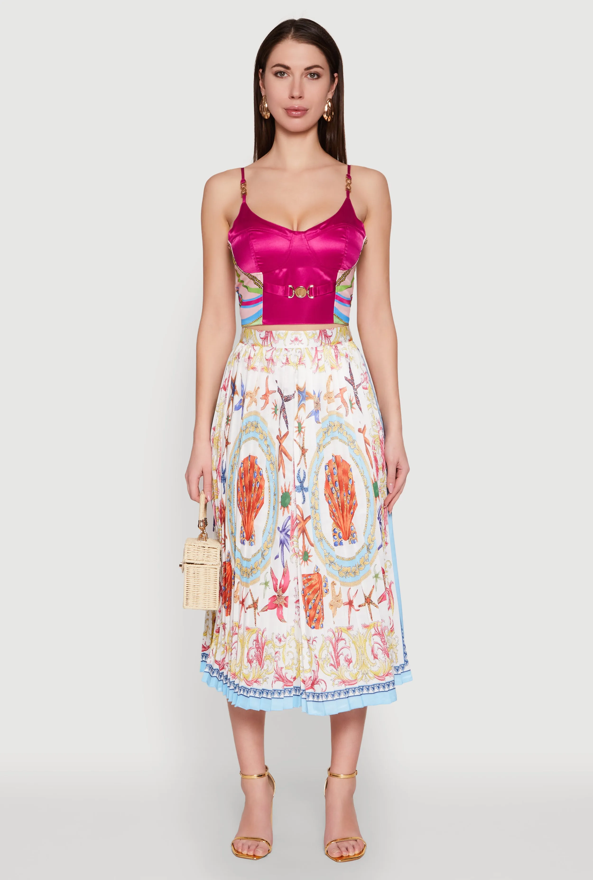 High Waisted Patterned Pleated Skirt sold by Rainbow product image thumbnail 2