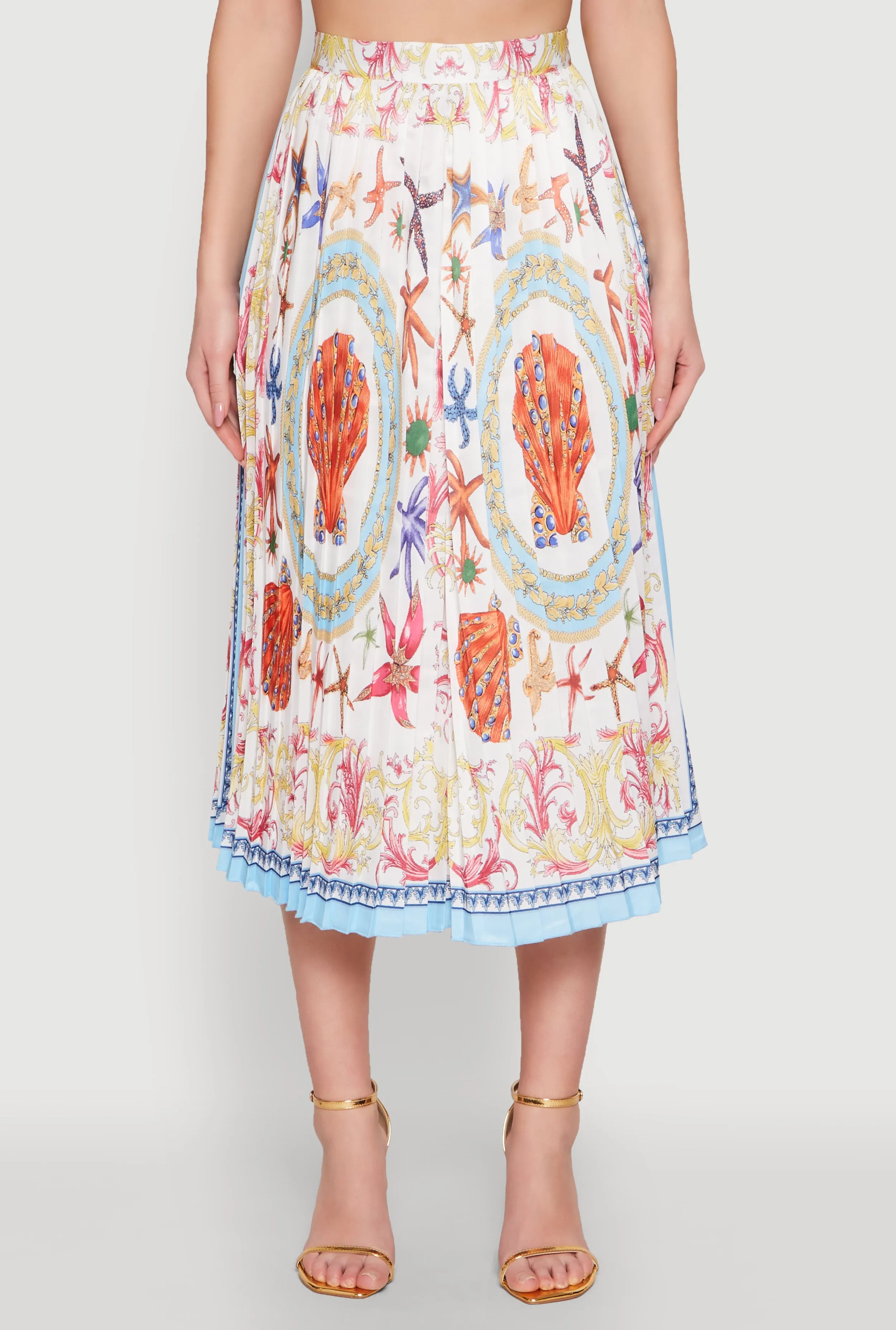 High Waisted Patterned Pleated Skirt sold by Rainbow product image thumbnail 3