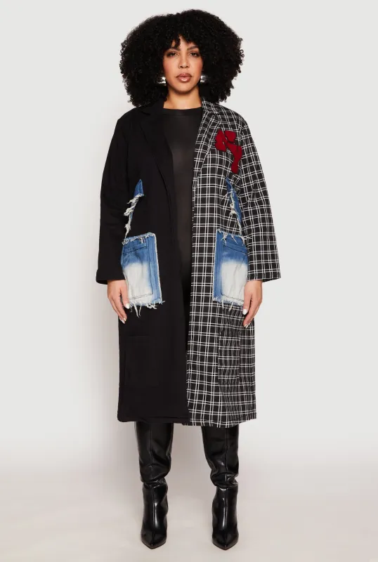 Plus Size Spoon Jeans NY Color Block Plaid Jacket sold by Rainbow