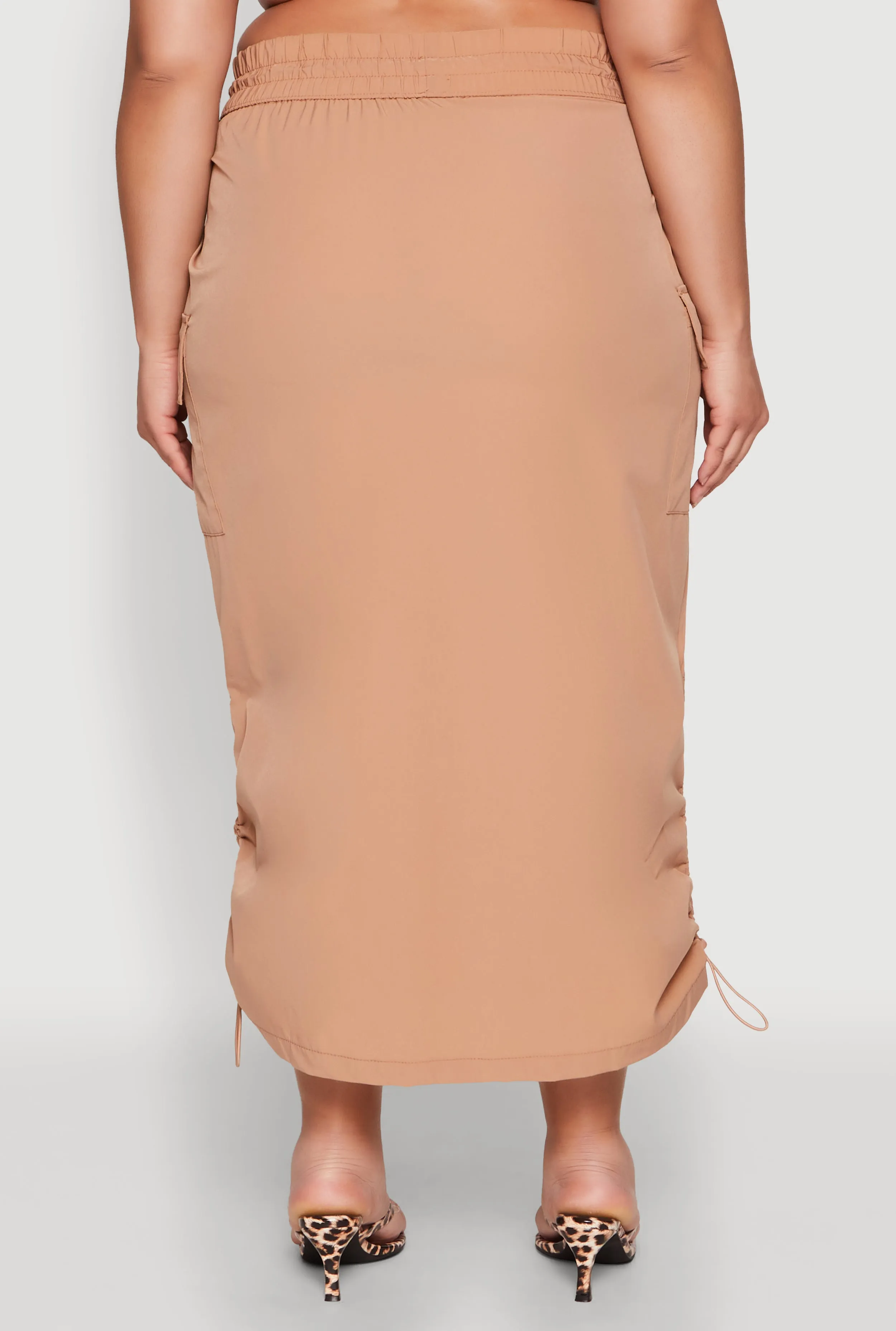 Plus Size Nylon Toggle Drawstring Maxi Skirt sold by Rainbow product image thumbnail 5