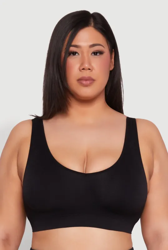 Plus Size Seamless V Neck Sports Bra sold by Rainbow